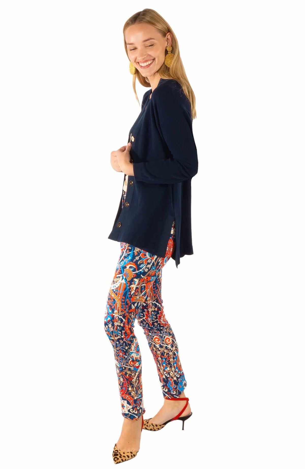 GripeLess Cotton Spandex Jeans - Magic Carpet - Final Sale Navy Multi