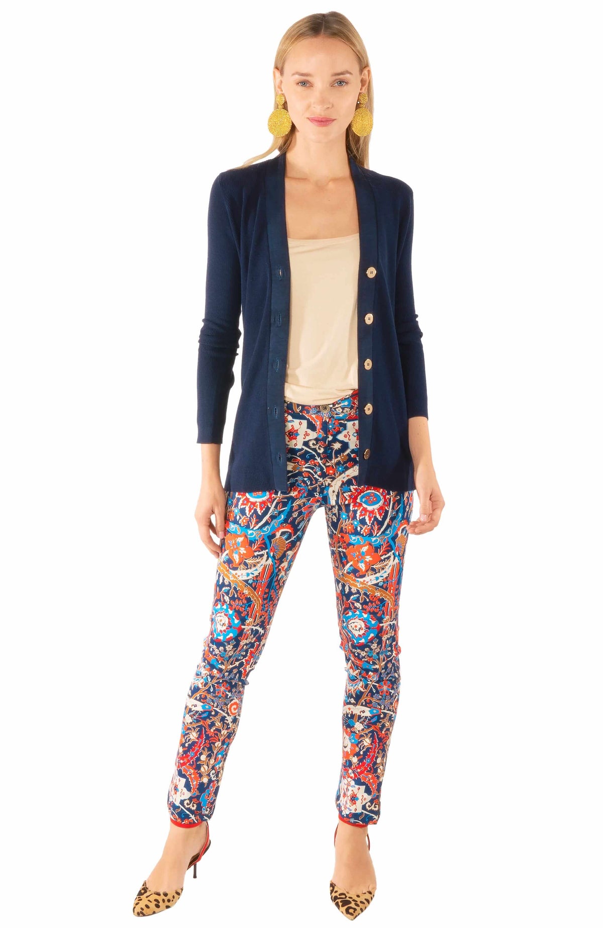 GripeLess Cotton Spandex Jeans - Magic Carpet - Final Sale Navy Multi