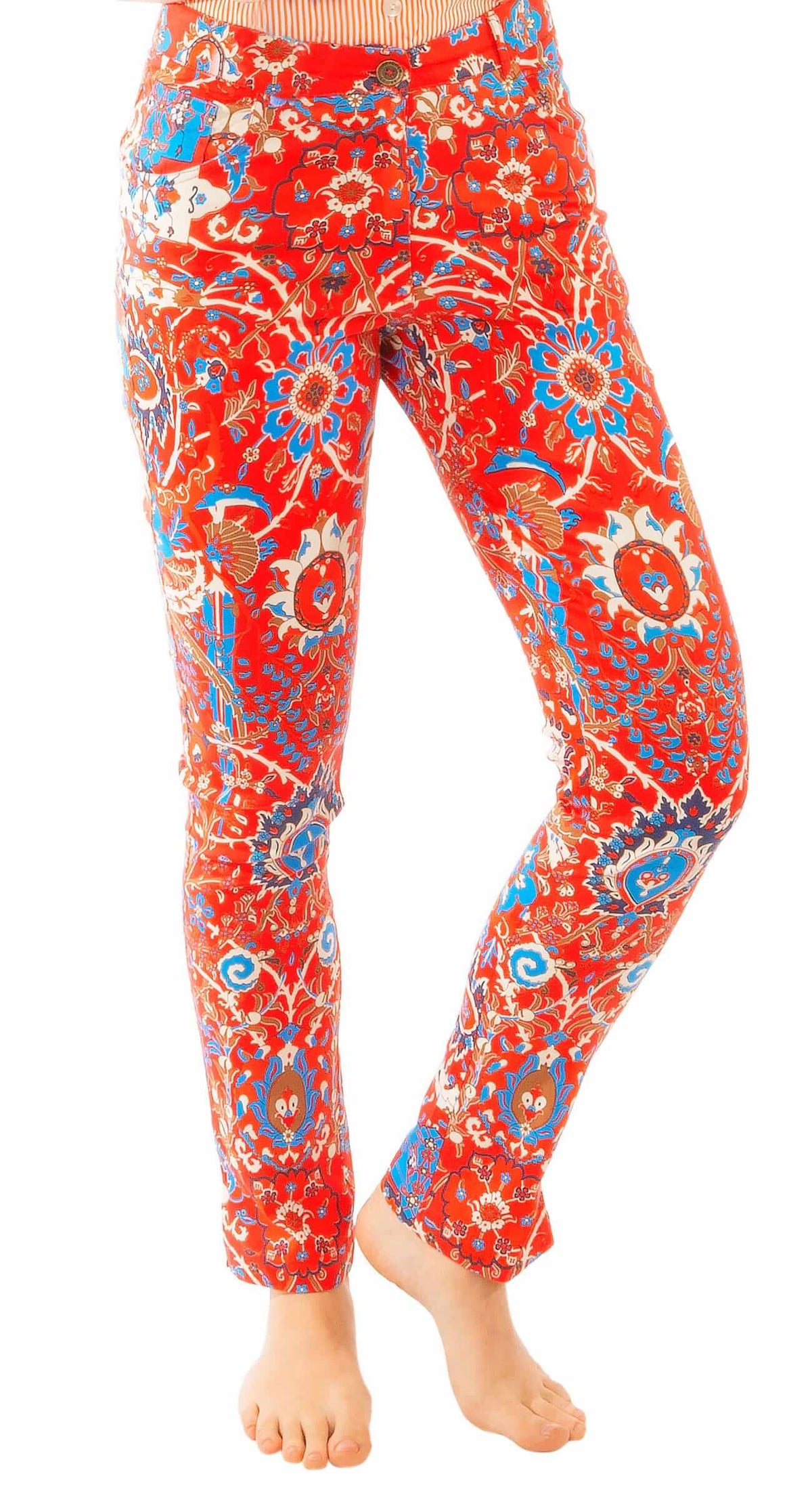 GripeLess Cotton Spandex Jeans - Magic Carpet - Final Sale Red Multi