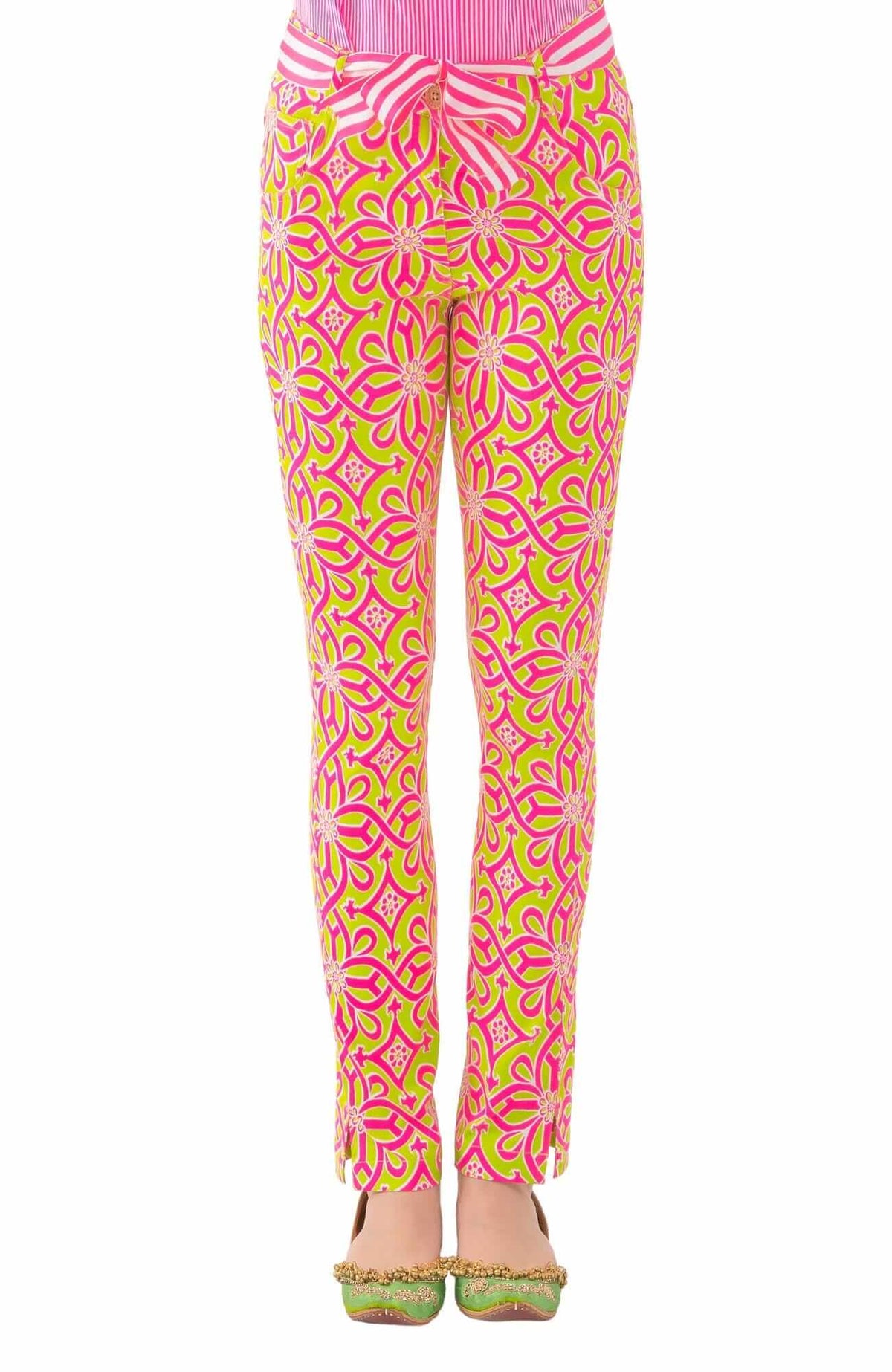 GripeLess Cotton Spandex Jeans - Piazza - Final Sale Lime Pink