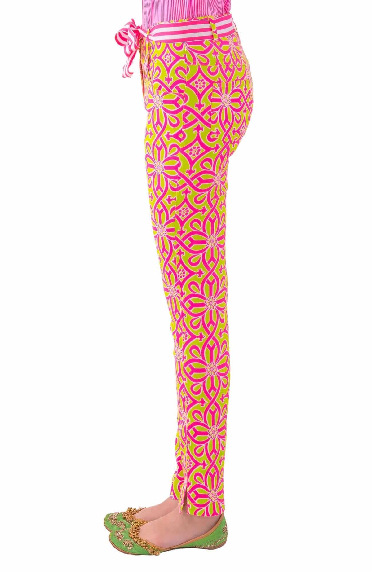 GripeLess Cotton Spandex Jeans - Piazza - Final Sale Lime Pink