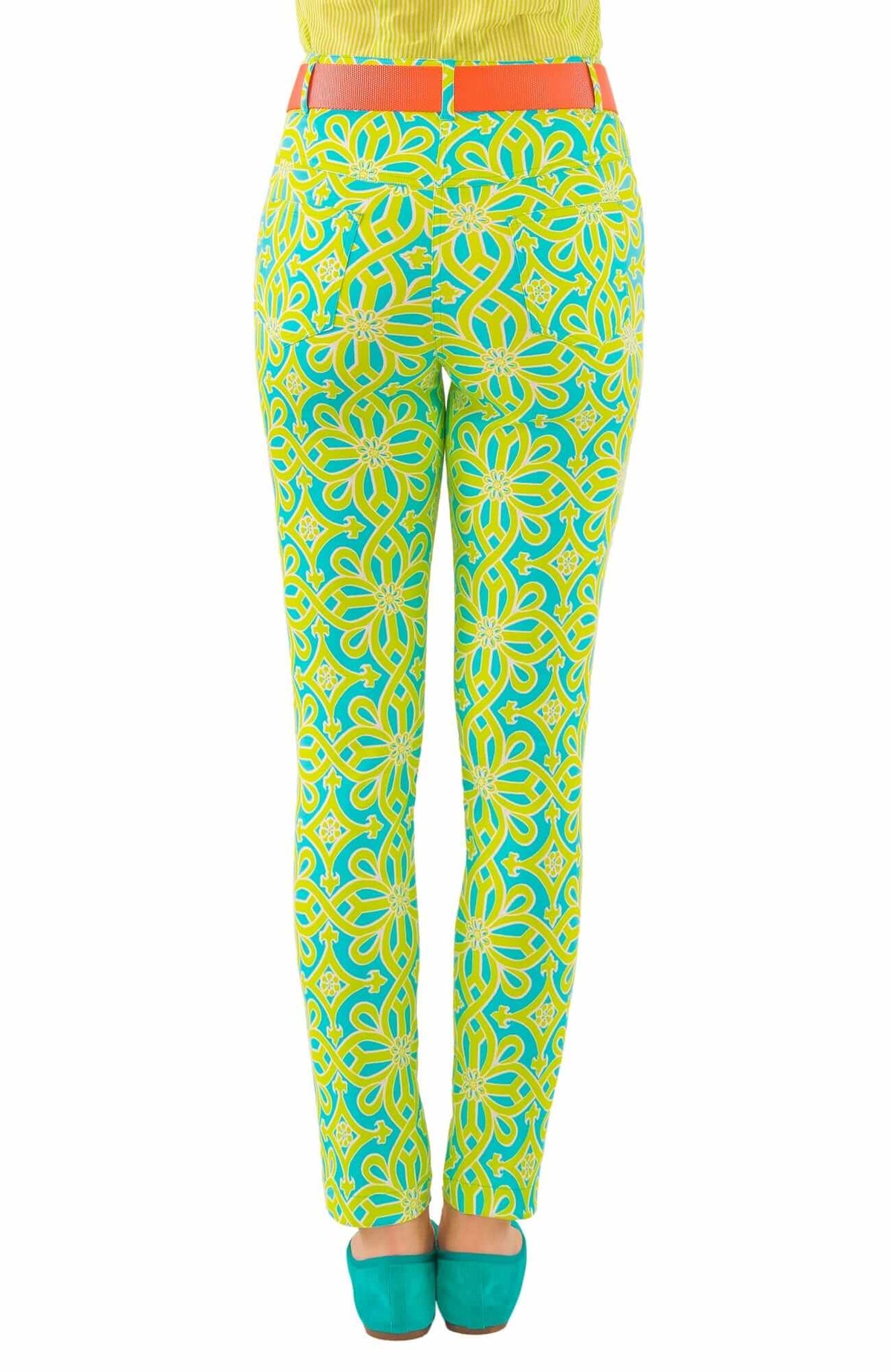 GripeLess Cotton Spandex Jeans - Piazza - Final Sale Lime Pink