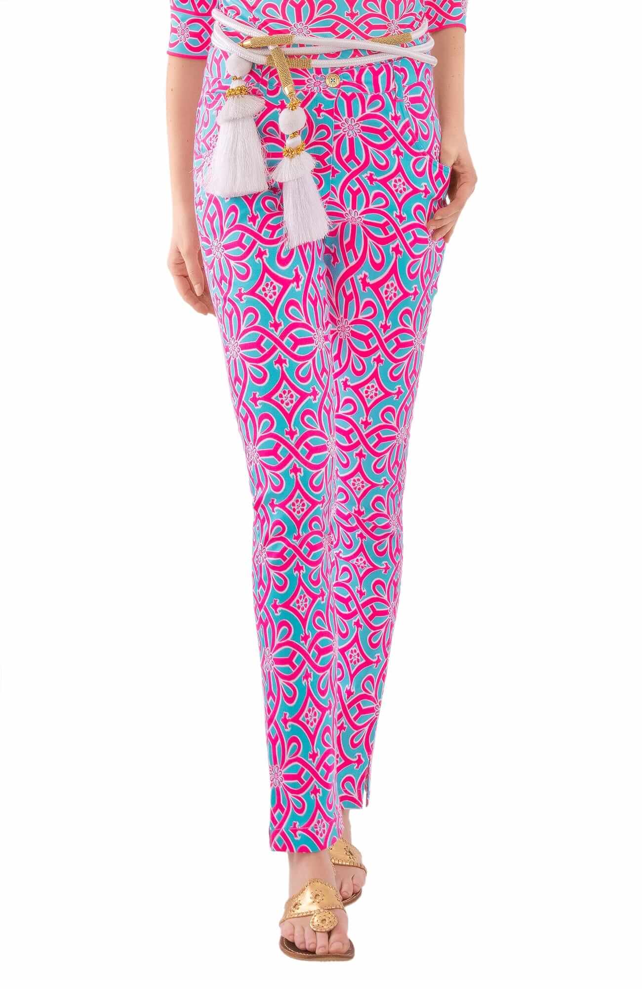 Gripeless Cotton Spandex Jeans - Piazza - Final Sale Turq Pink