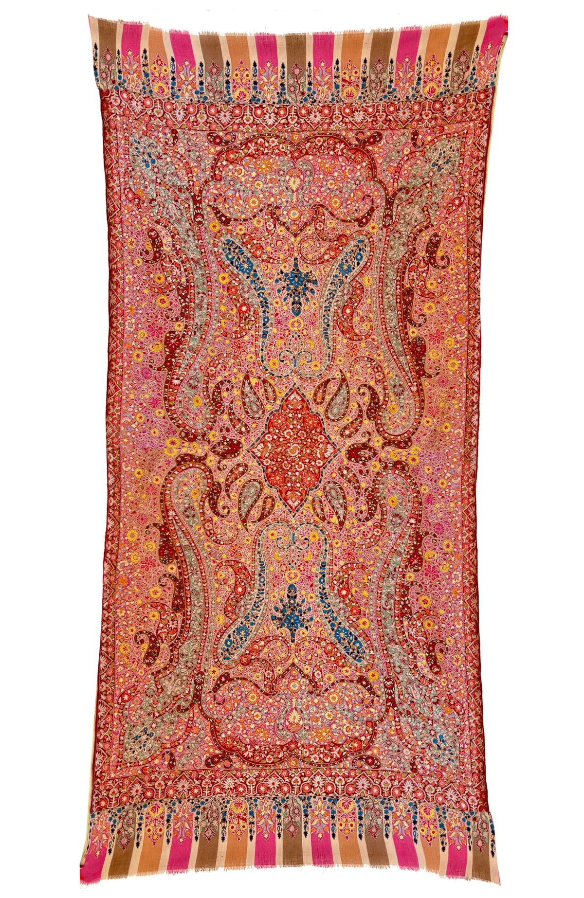 Hand Woven Cashmere Pashmina- Pink Multi