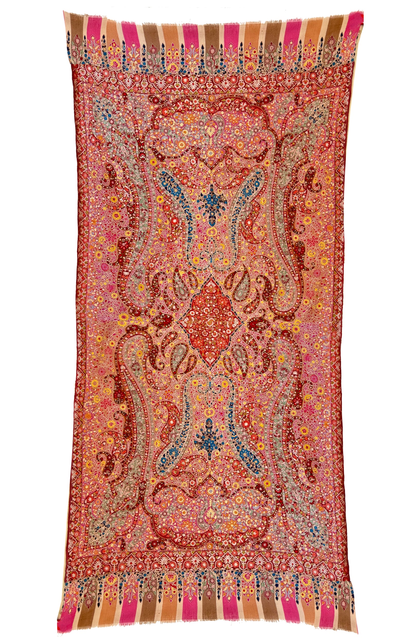 Hand Woven Cashmere Pashmina- Pink Multi