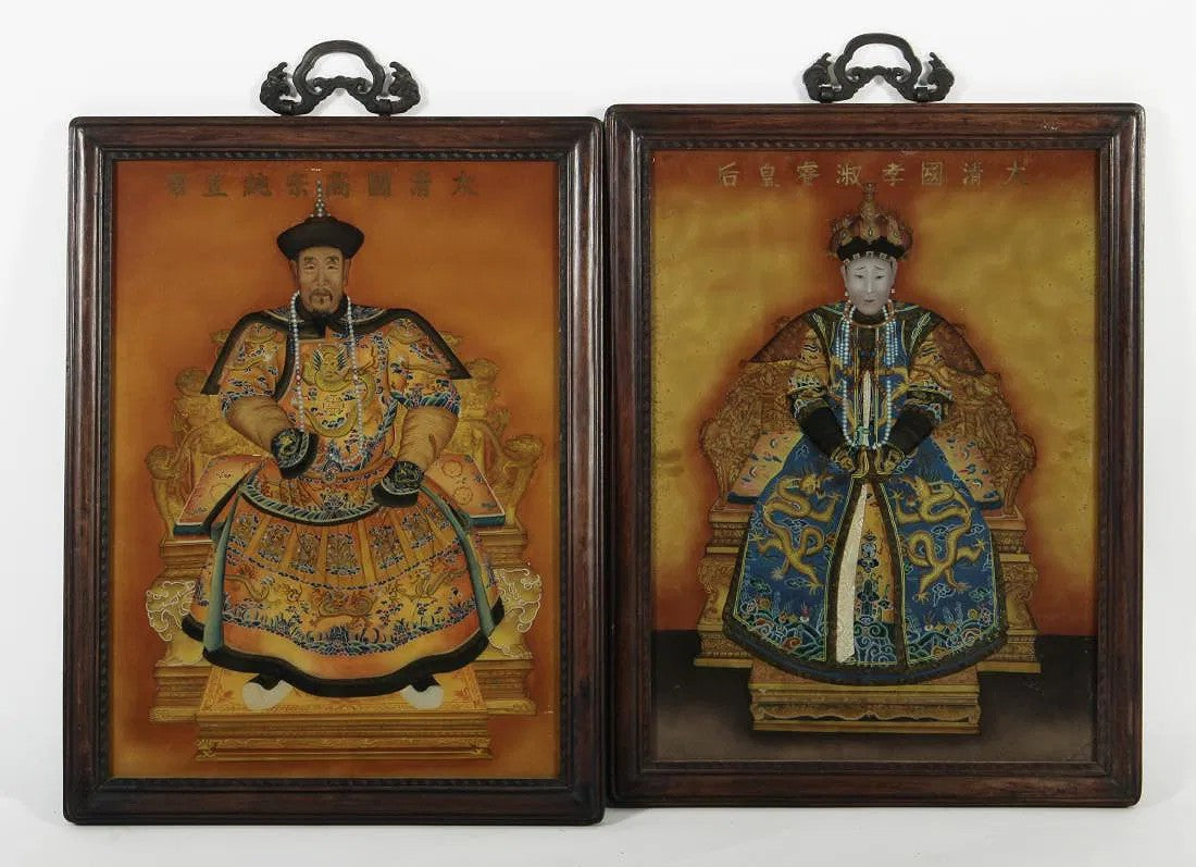 A Pair of 19th-Century Chinese Ancestor Portraits