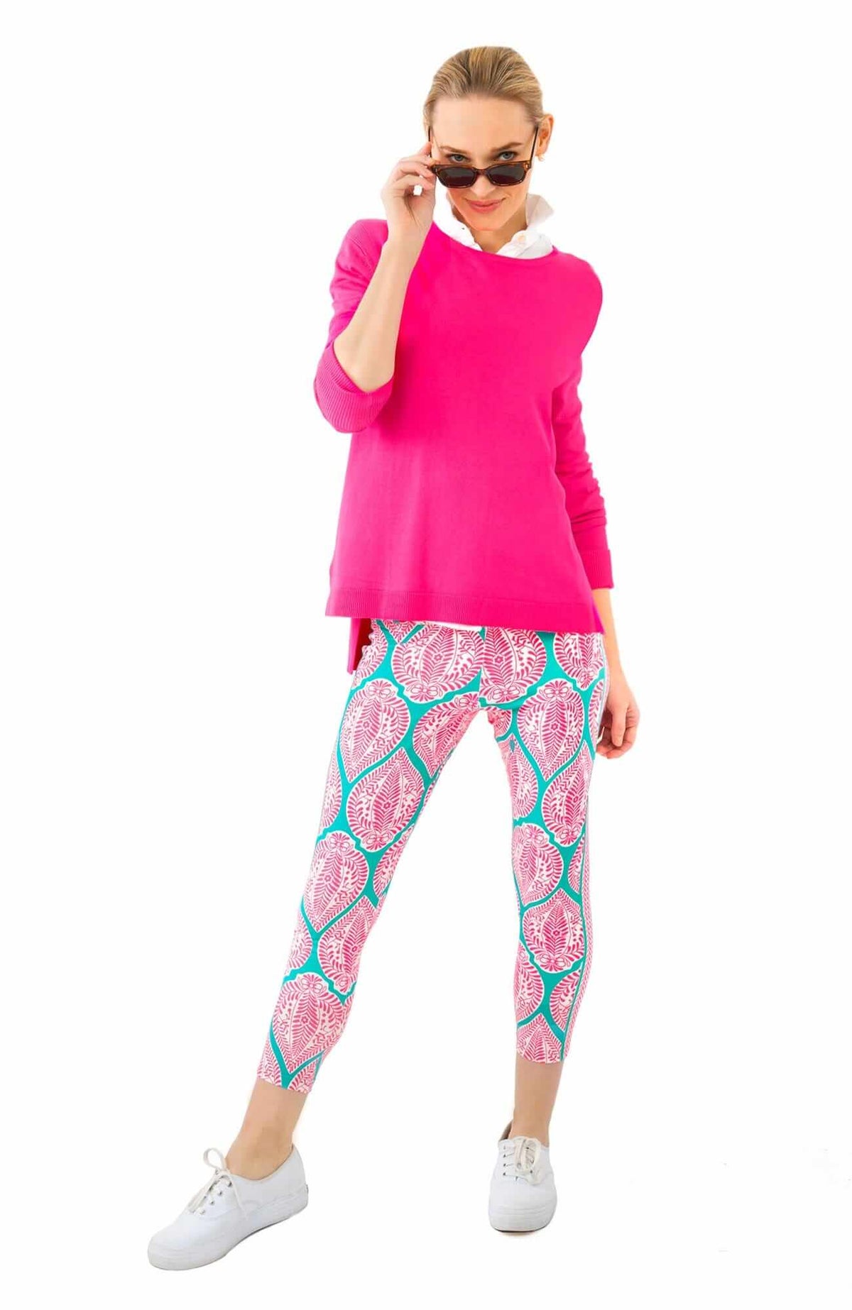 Leggings - Indian Summer Turq Pink