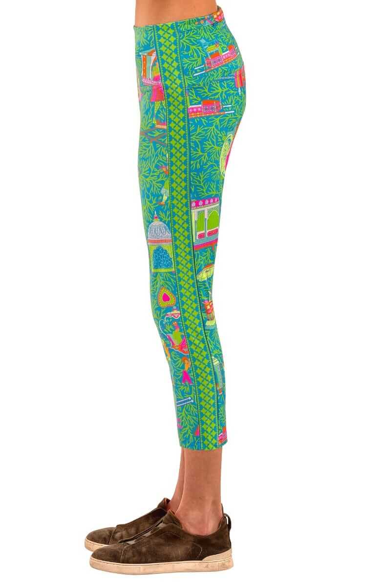 Leggings - Plentiful Paisley Turquoise