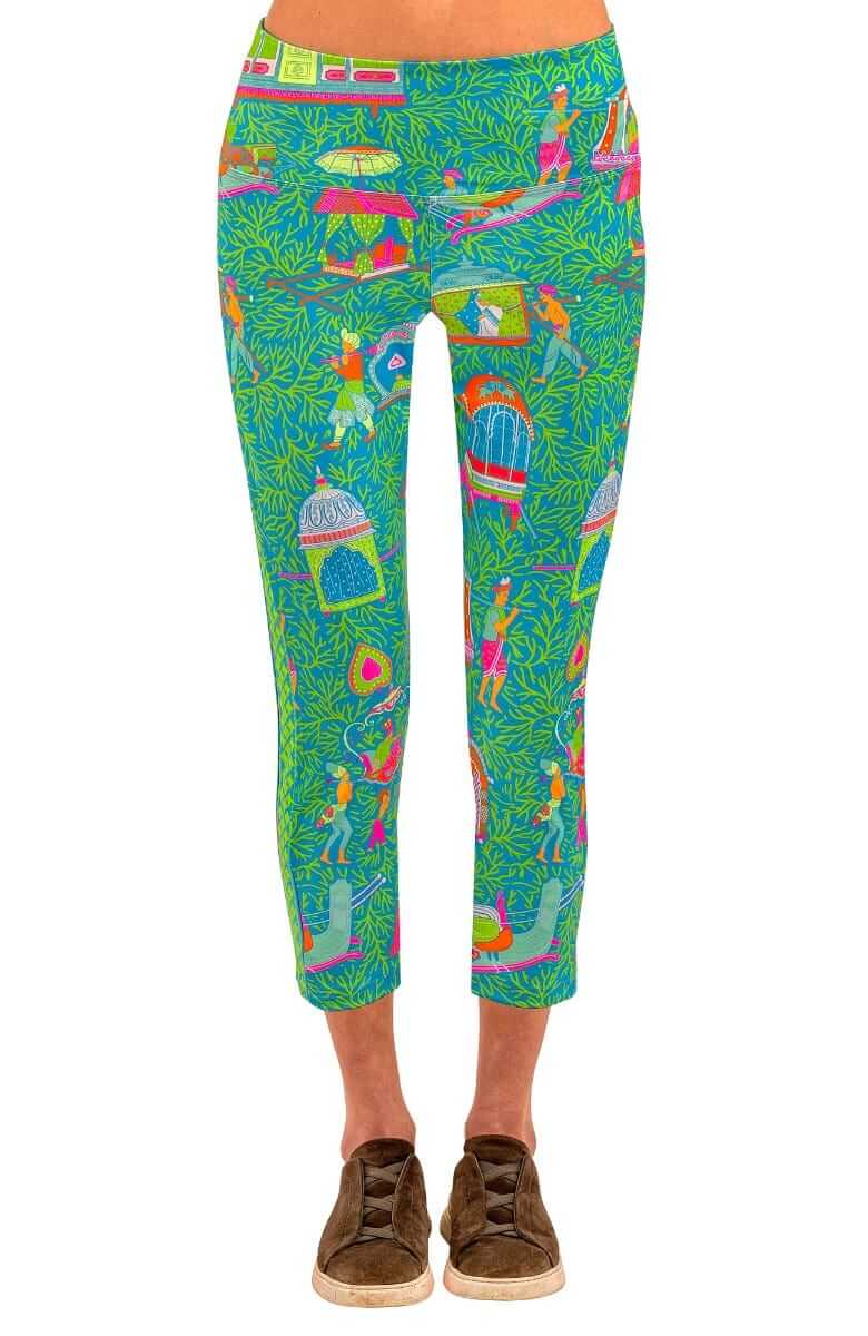 Leggings - Plentiful Paisley Turquoise