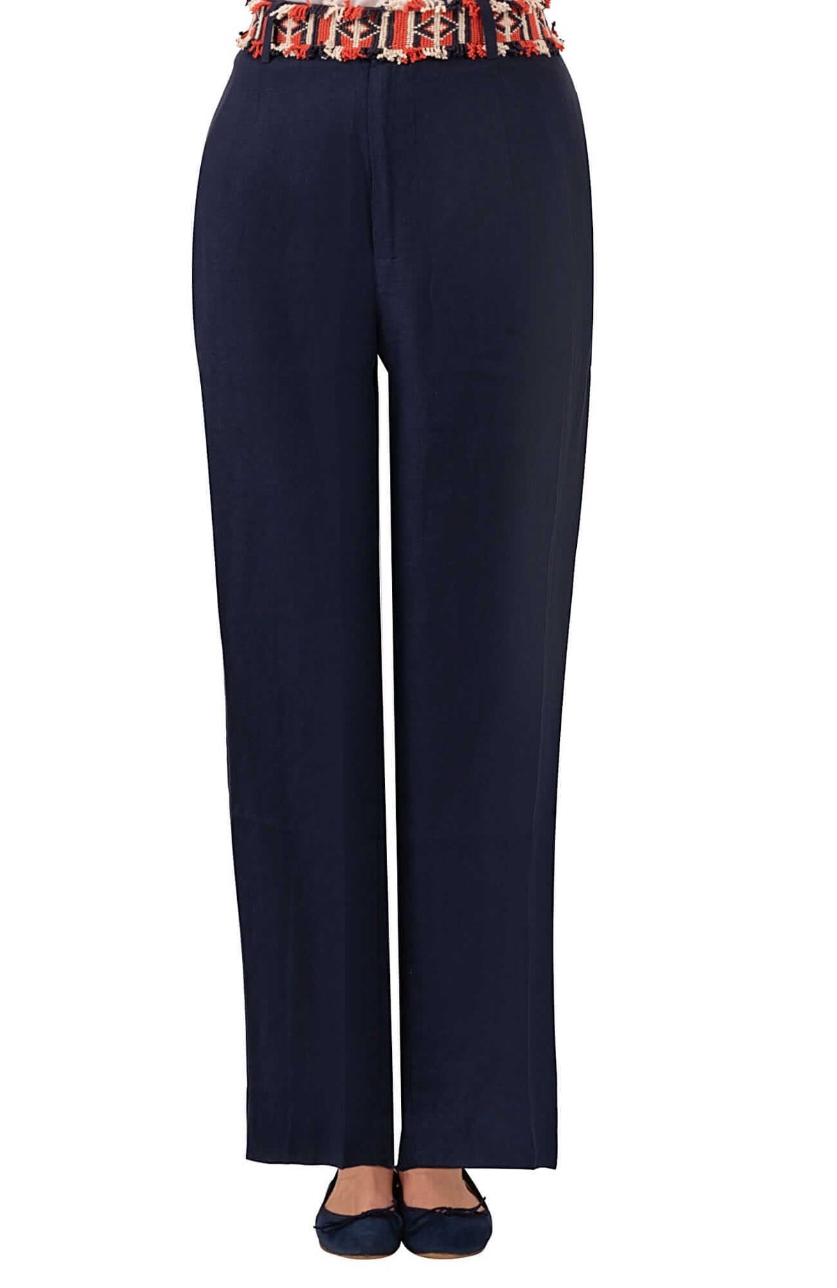 Bacall Linen Trousers - La Di Da Navy