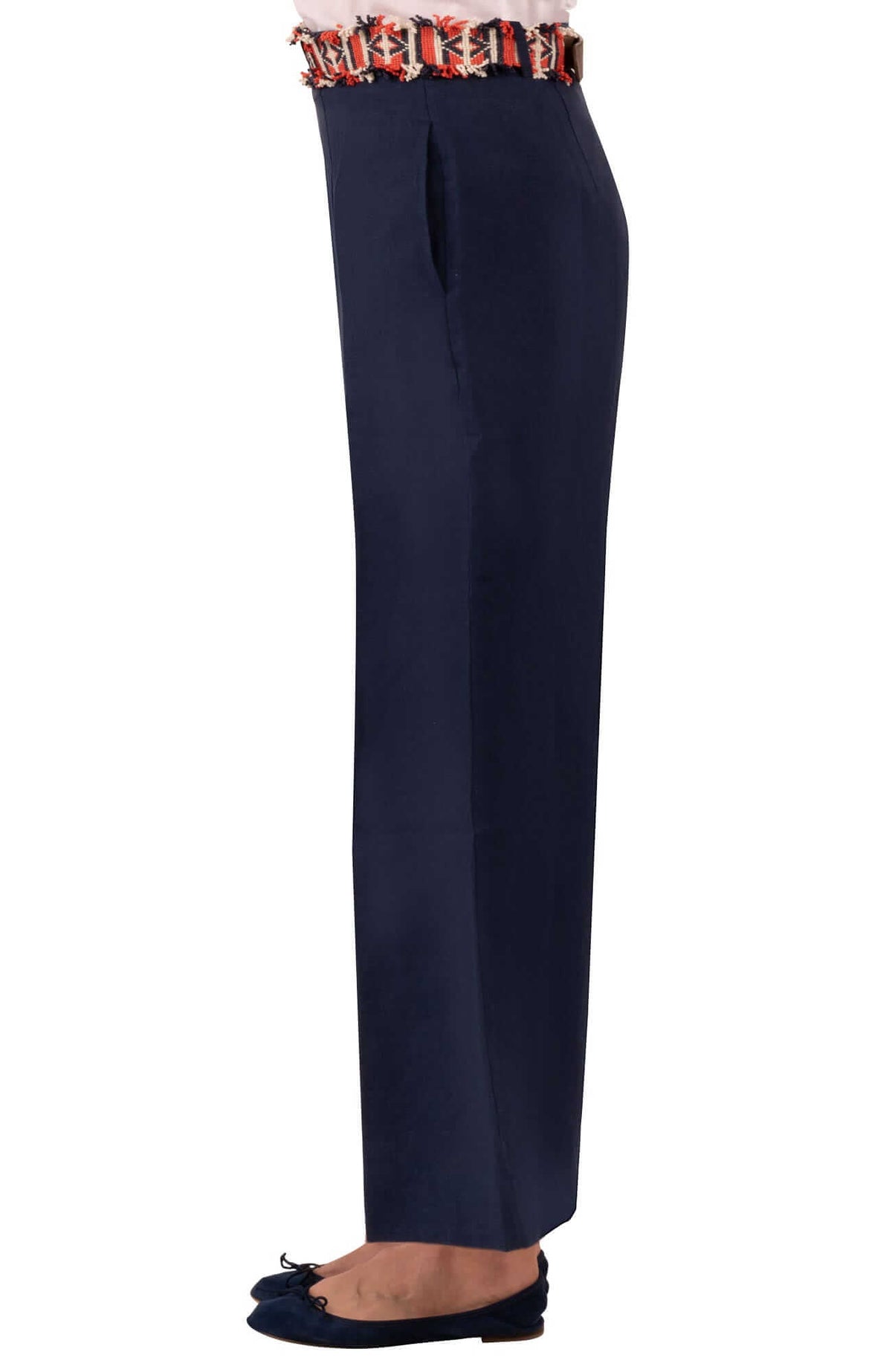 Bacall Linen Trousers - La Di Da Navy