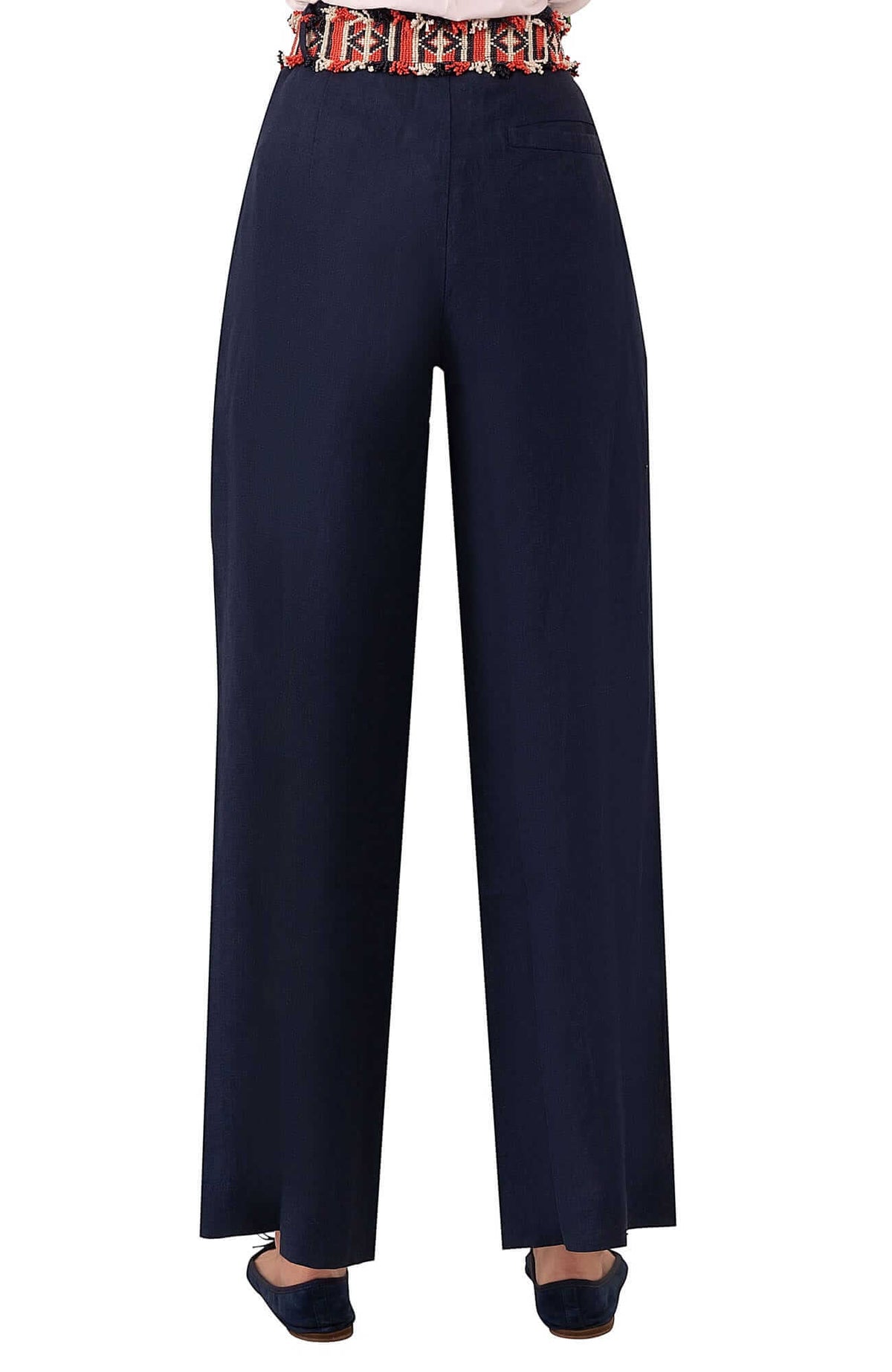 Bacall Linen Trousers - La Di Da Navy