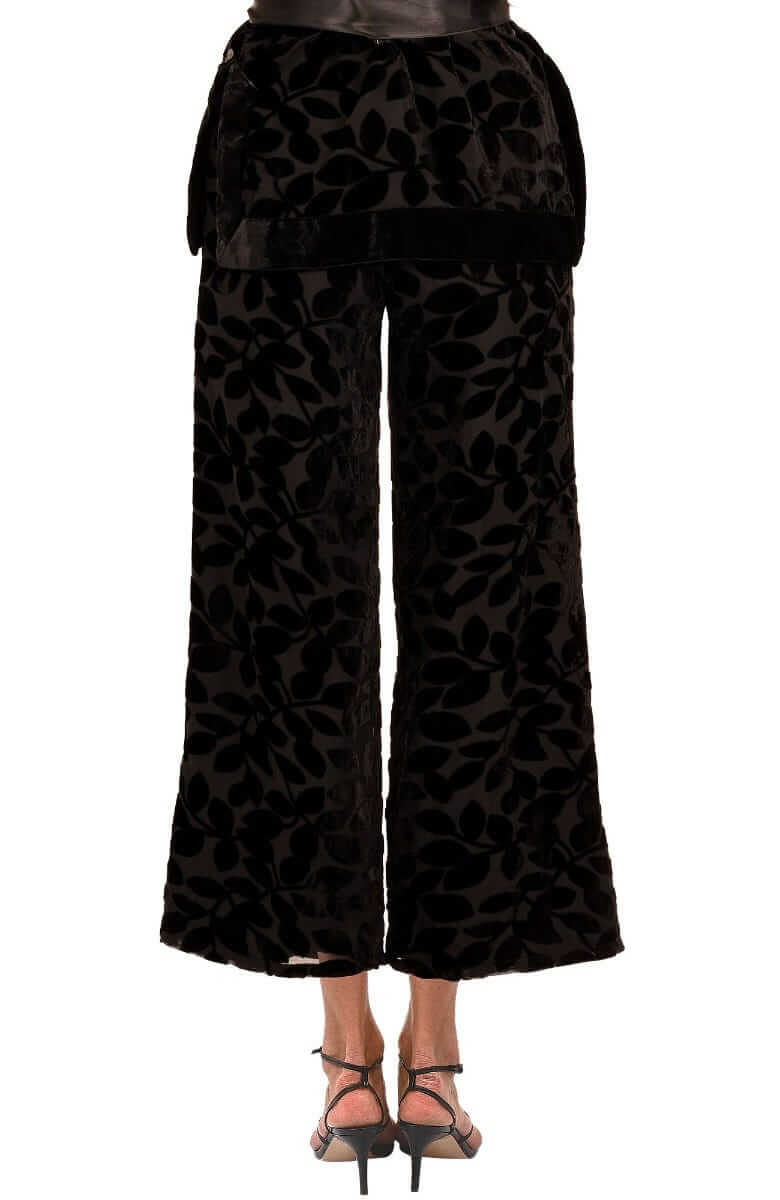 Palazzo Pant - Luxe Leaf Velvet Black