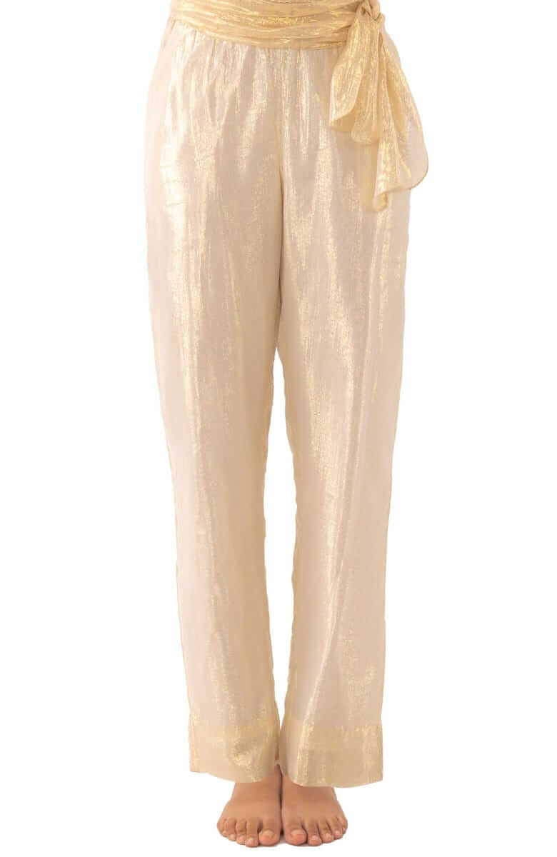 Metallic Trouser - Glinda Lurex - Final Sale Gold