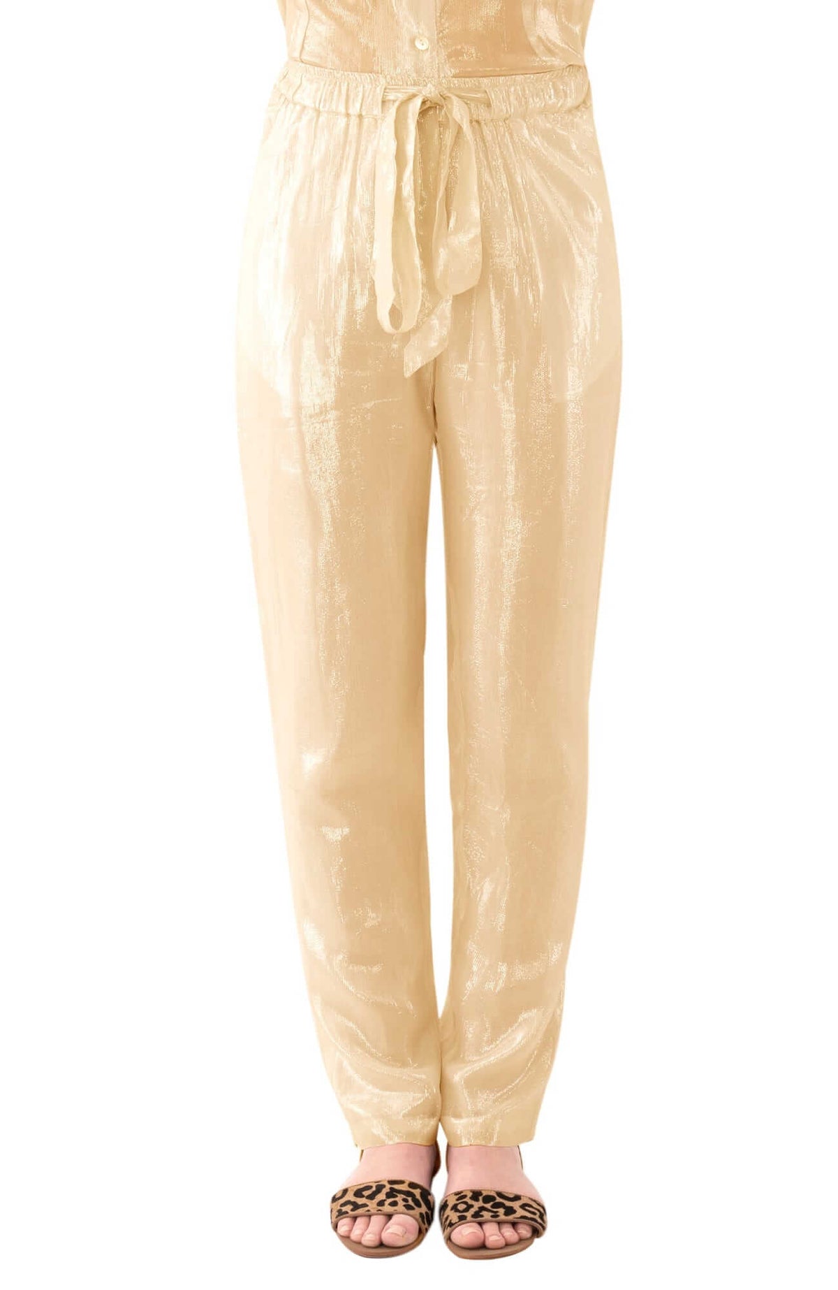 Metallic Trouser - Glinda Lurex - Final Sale Gold