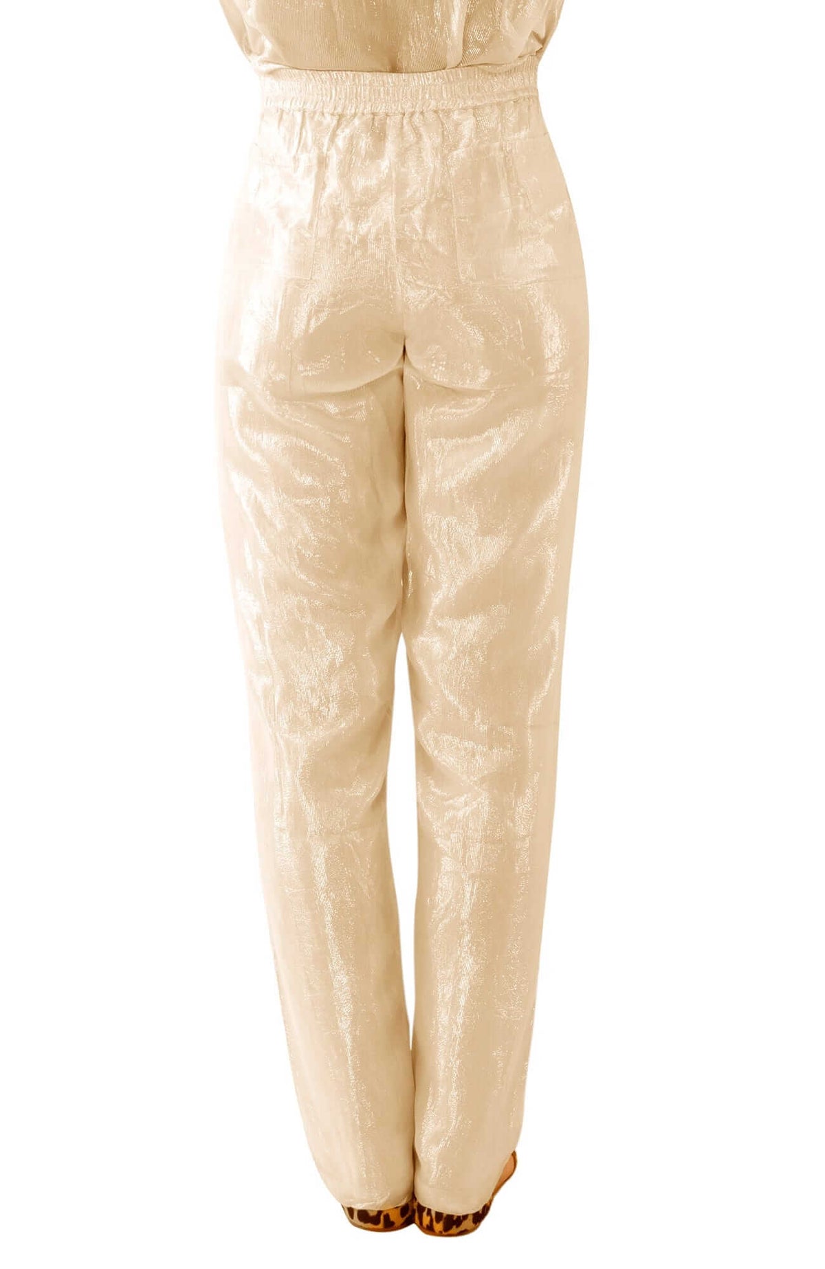 Metallic Trouser - Glinda Lurex - Final Sale Gold