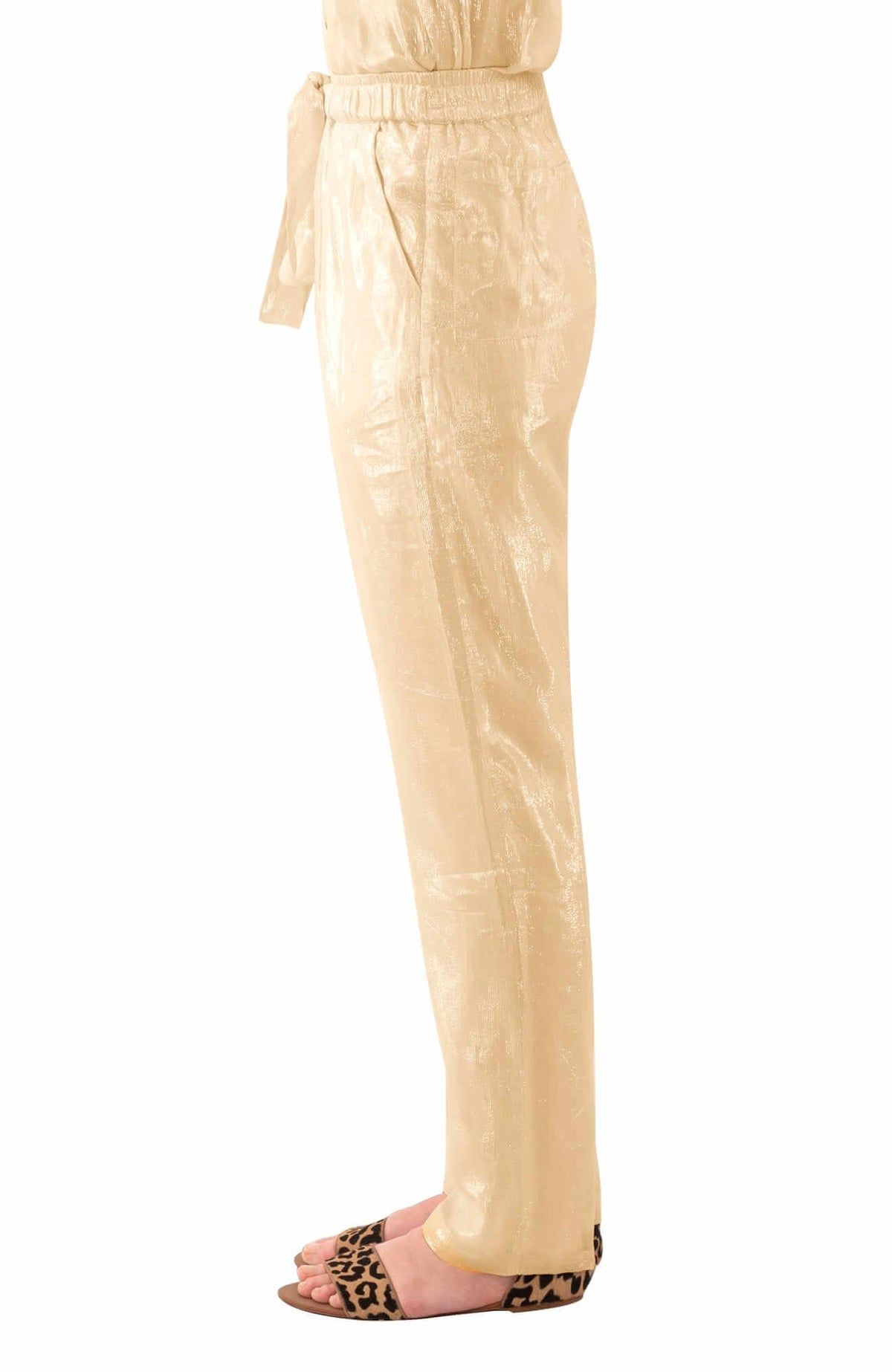 Metallic Trouser - Glinda Lurex - Final Sale Gold