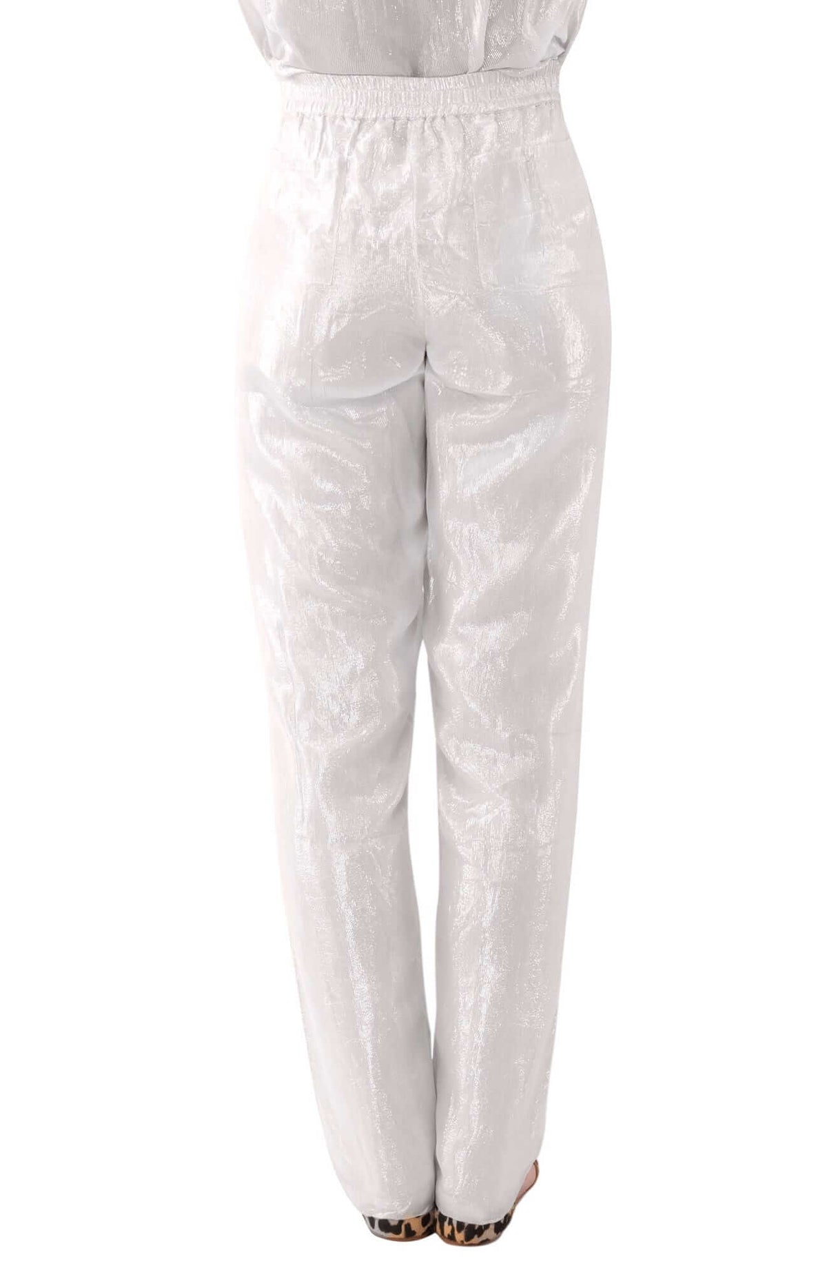 Metallic Trouser - Glinda Lurex - Final Sale Silver