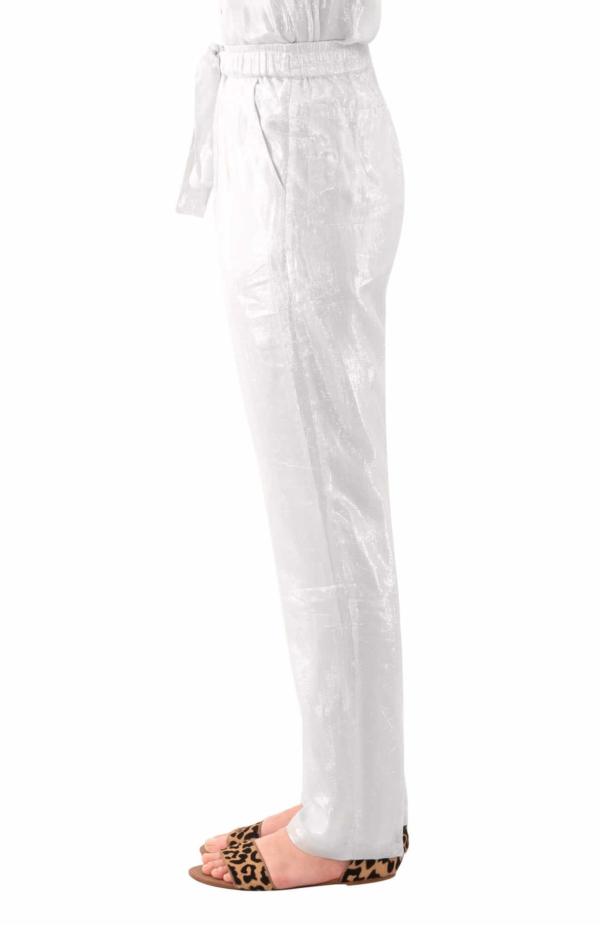 Metallic Trouser - Glinda Lurex - Final Sale Silver