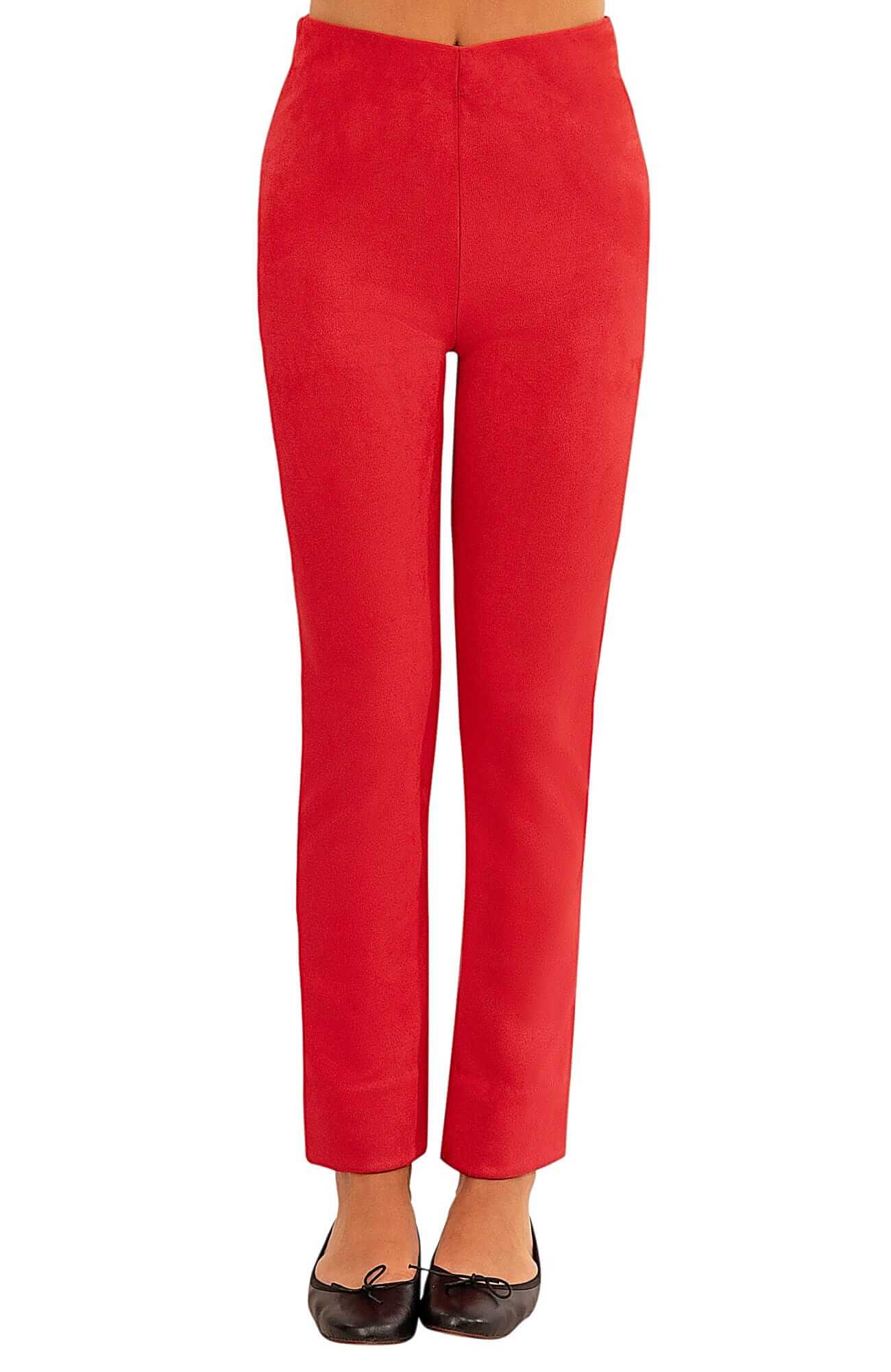 Gripeless Pull On Pants - Ultra Suede Red