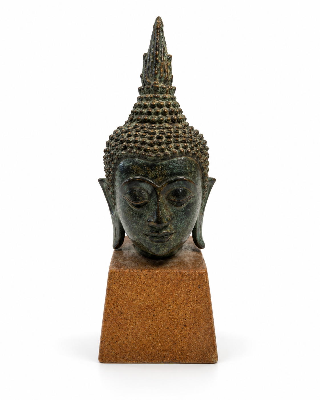 CHINESE QUING DYNASTY BRONZE BUDDHA HEAD