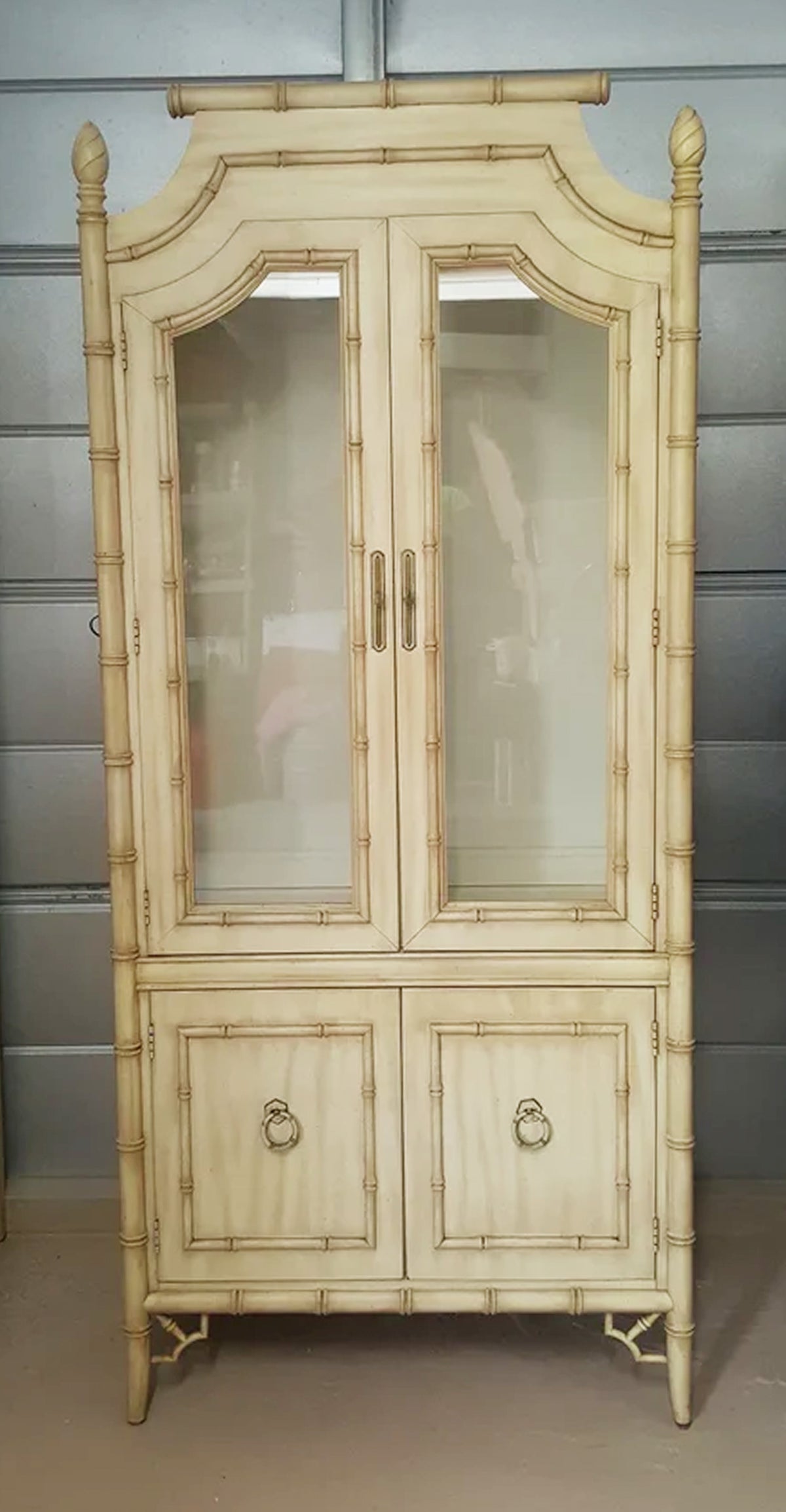 Fretwork Faux Bamboo China Cabinet