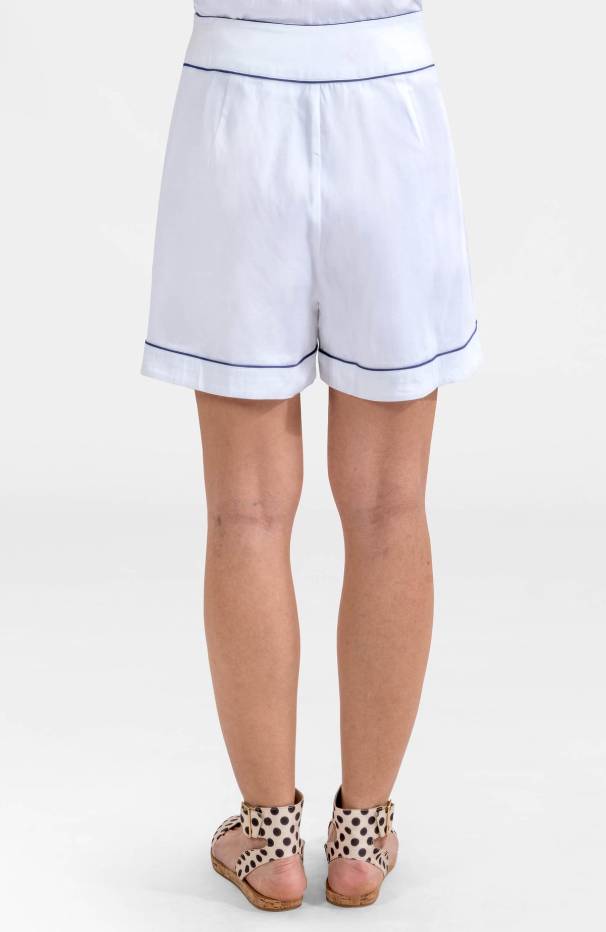 Pip Pip Piping Shorts - Solid White