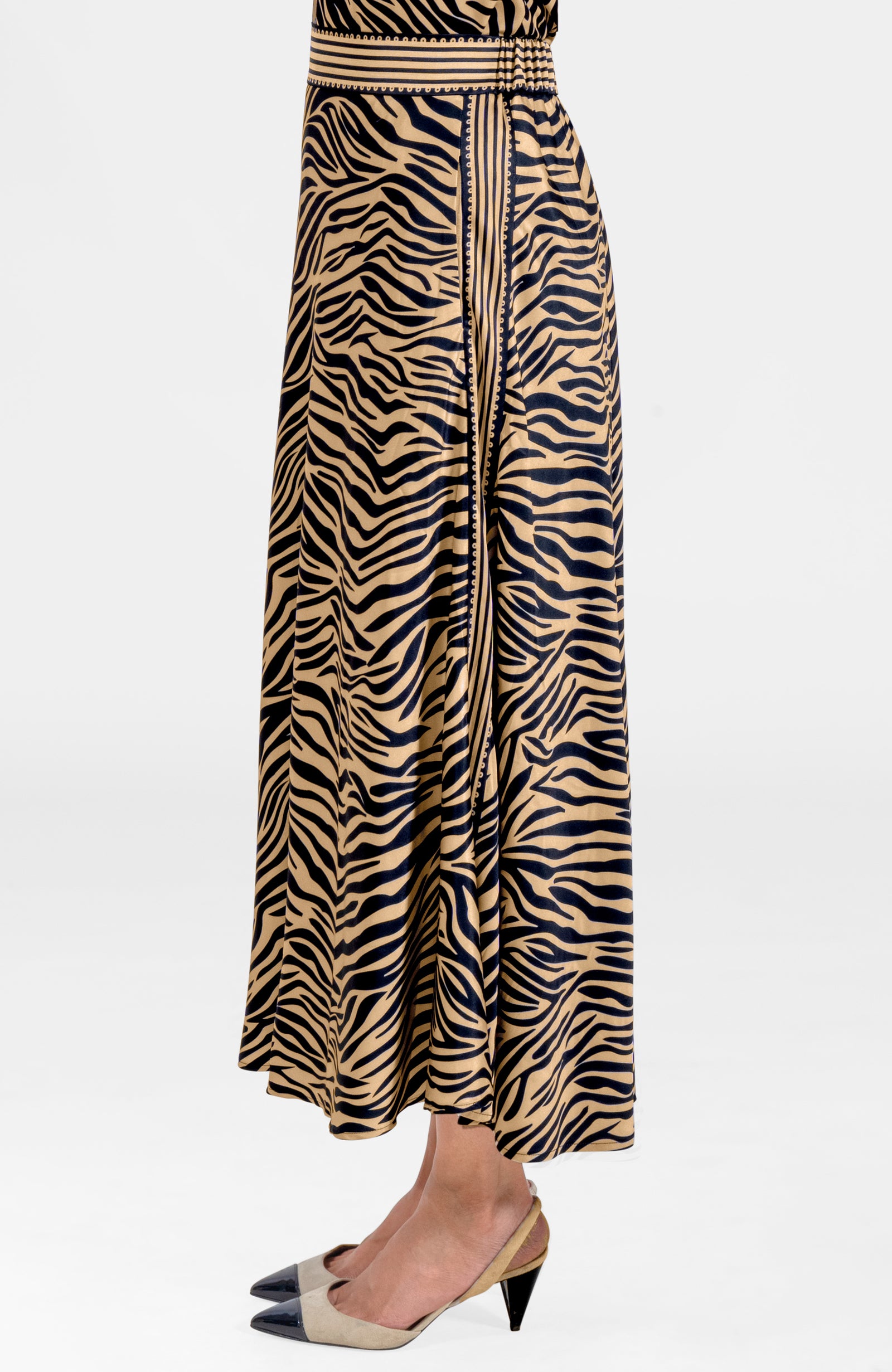 Twirl Skirt - Animal Instincts Zebra Khaki
