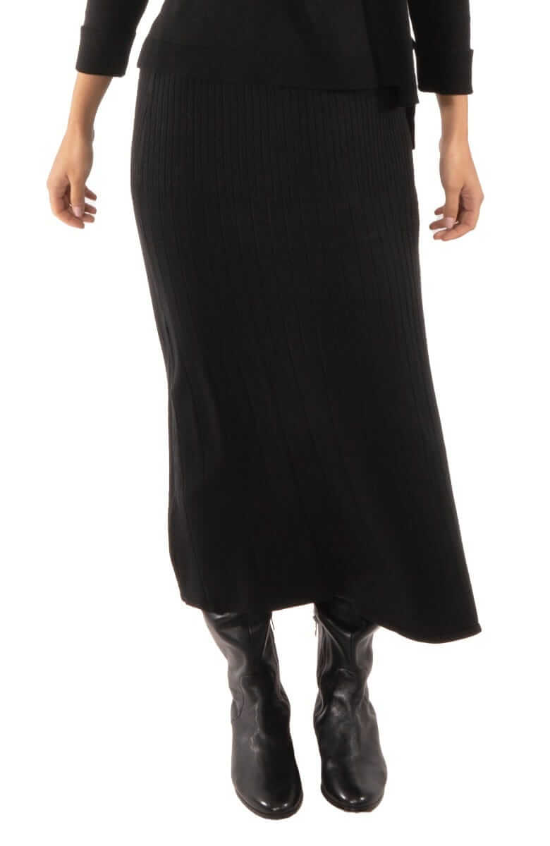 Sneek A Peek Knit Skirt - Final Sale Black