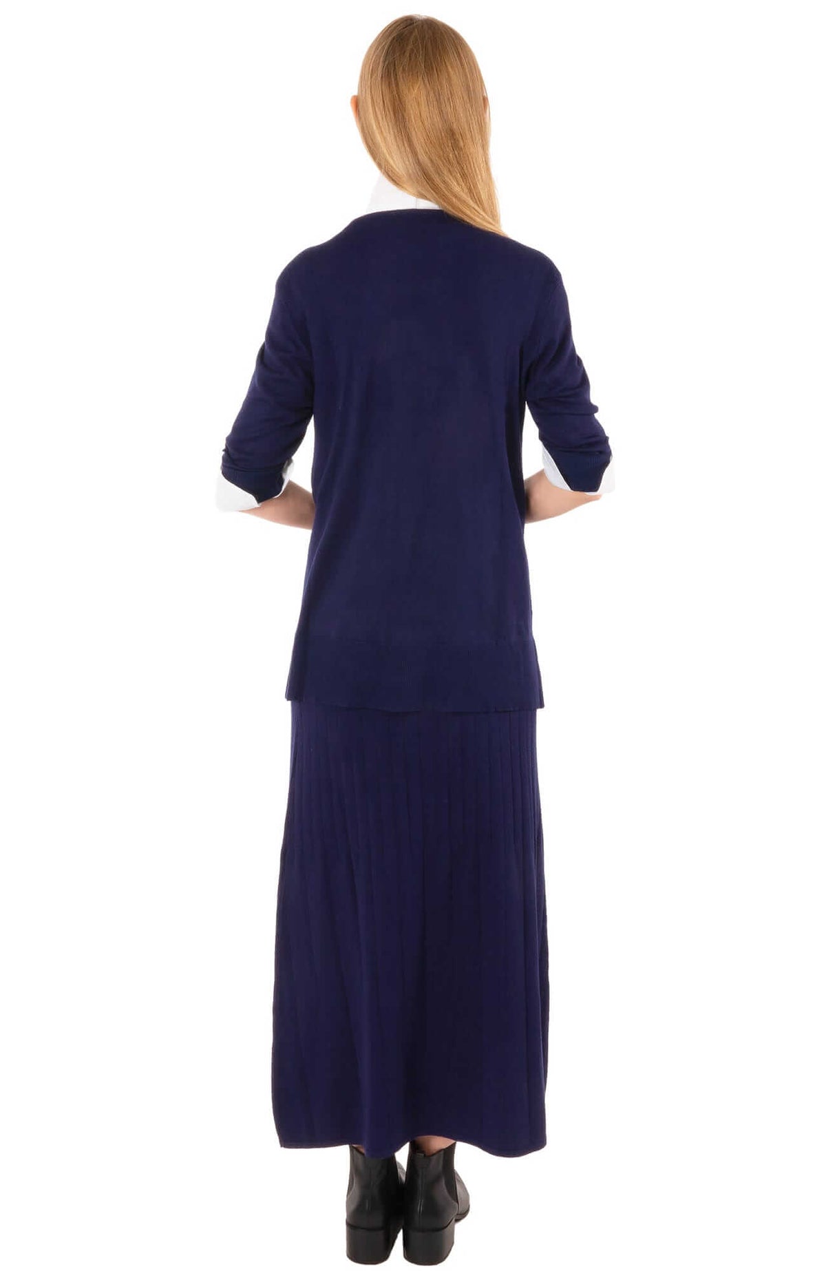 Sneek A Peek Knit Skirt - Final Sale Navy