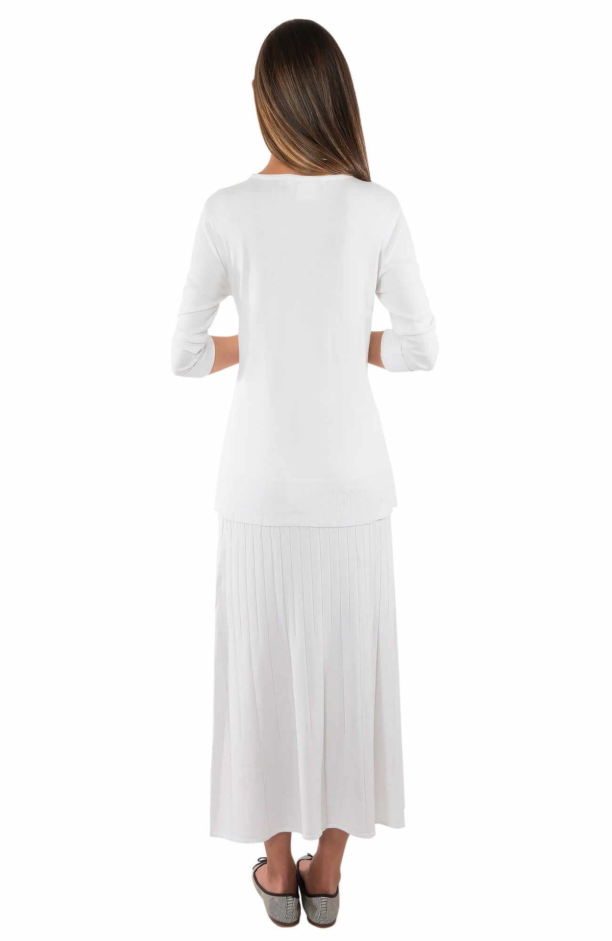 Sneek A Peek Knit Skirt - Final Sale White