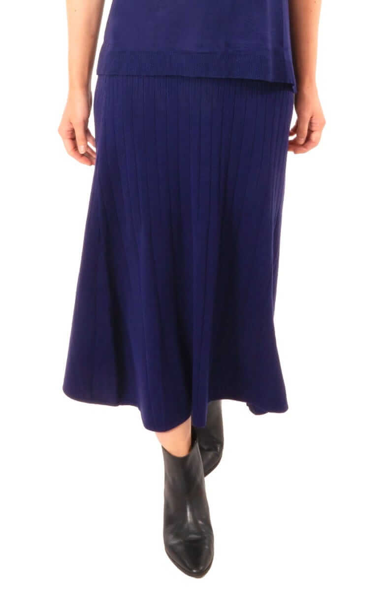 Sneek A Peek Knit Skirt - Final Sale Navy