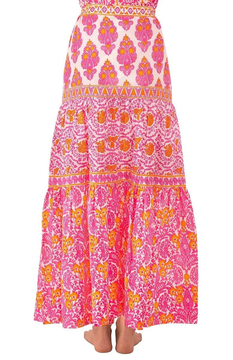 Dreaming Long Skirt - East India - Final Sale Pink Orange