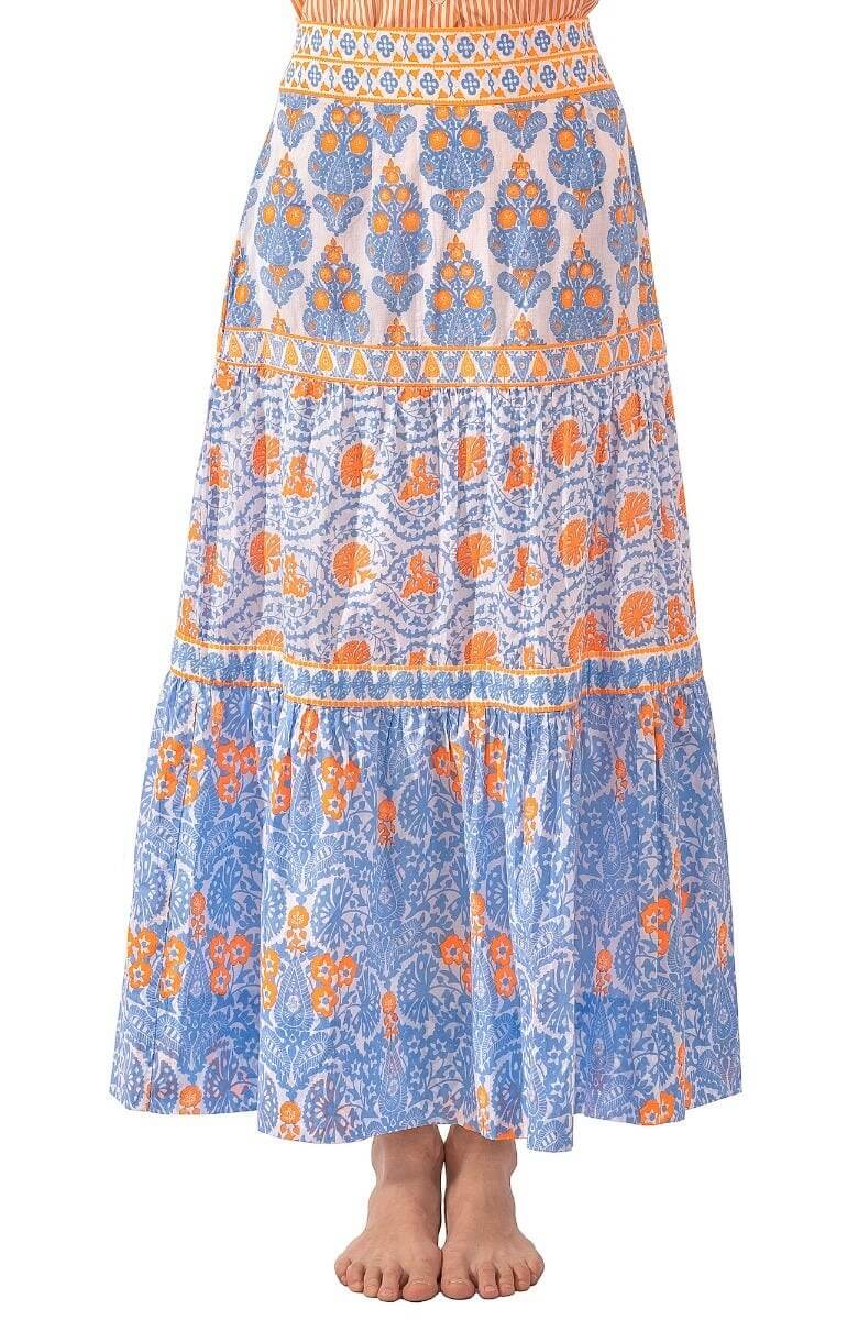Dreaming Long Skirt - East India - Final Sale Periwink Orange