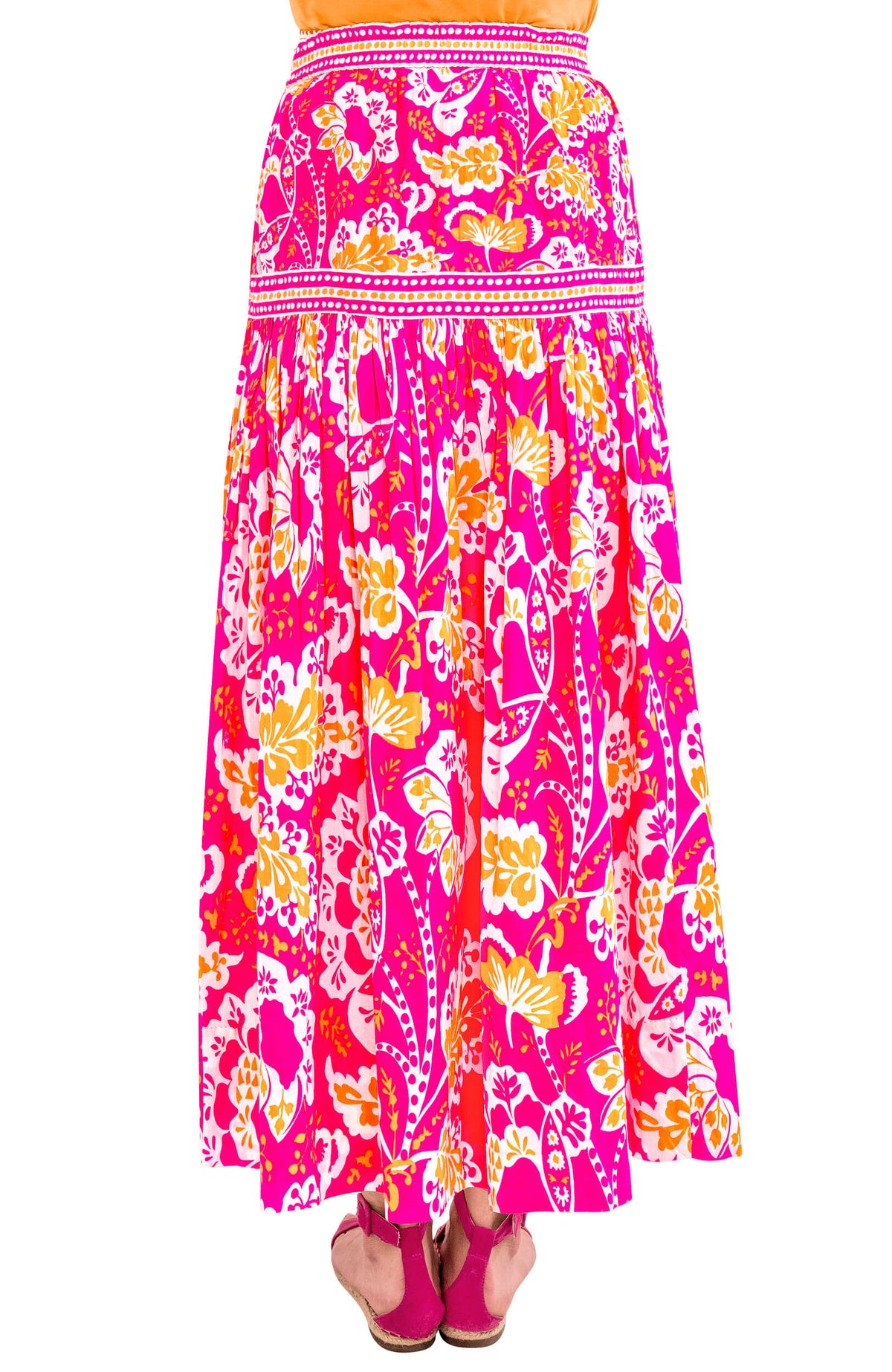 Summer Dreaming Skirt - Flora Pink Orange