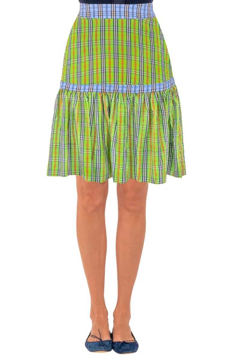 Stefania Skirt - Sunshine Plaid - Final Sale Green