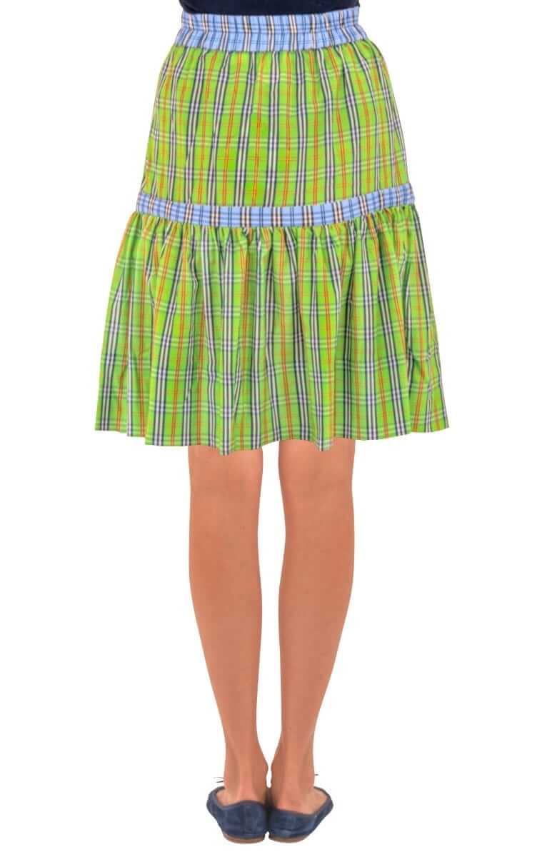 Stefania Skirt - Sunshine Plaid - Final Sale Green