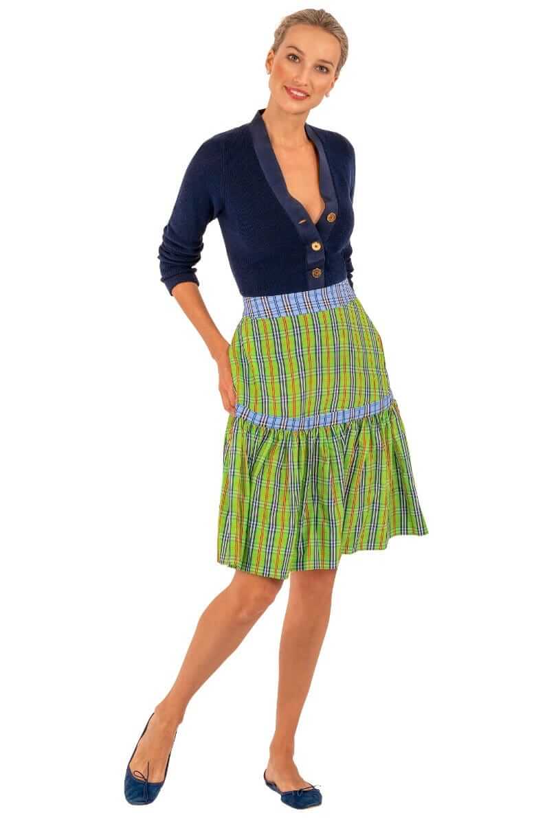 Stefania Skirt - Sunshine Plaid - Final Sale Green