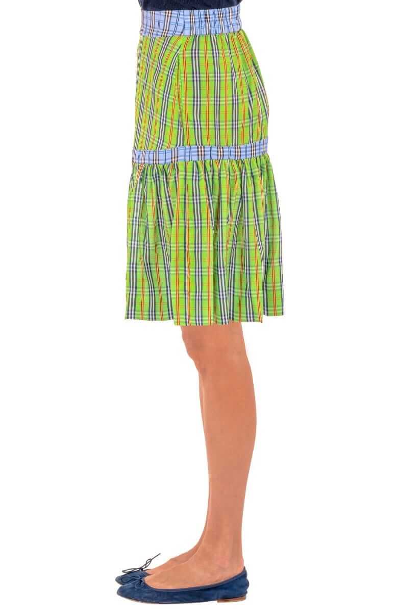 Stefania Skirt - Sunshine Plaid - Final Sale Green