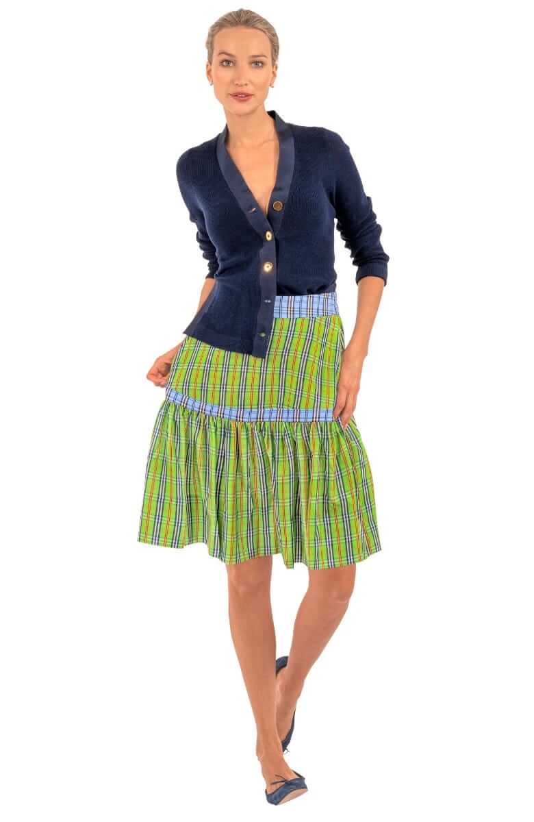 Stefania Skirt - Sunshine Plaid - Final Sale Green