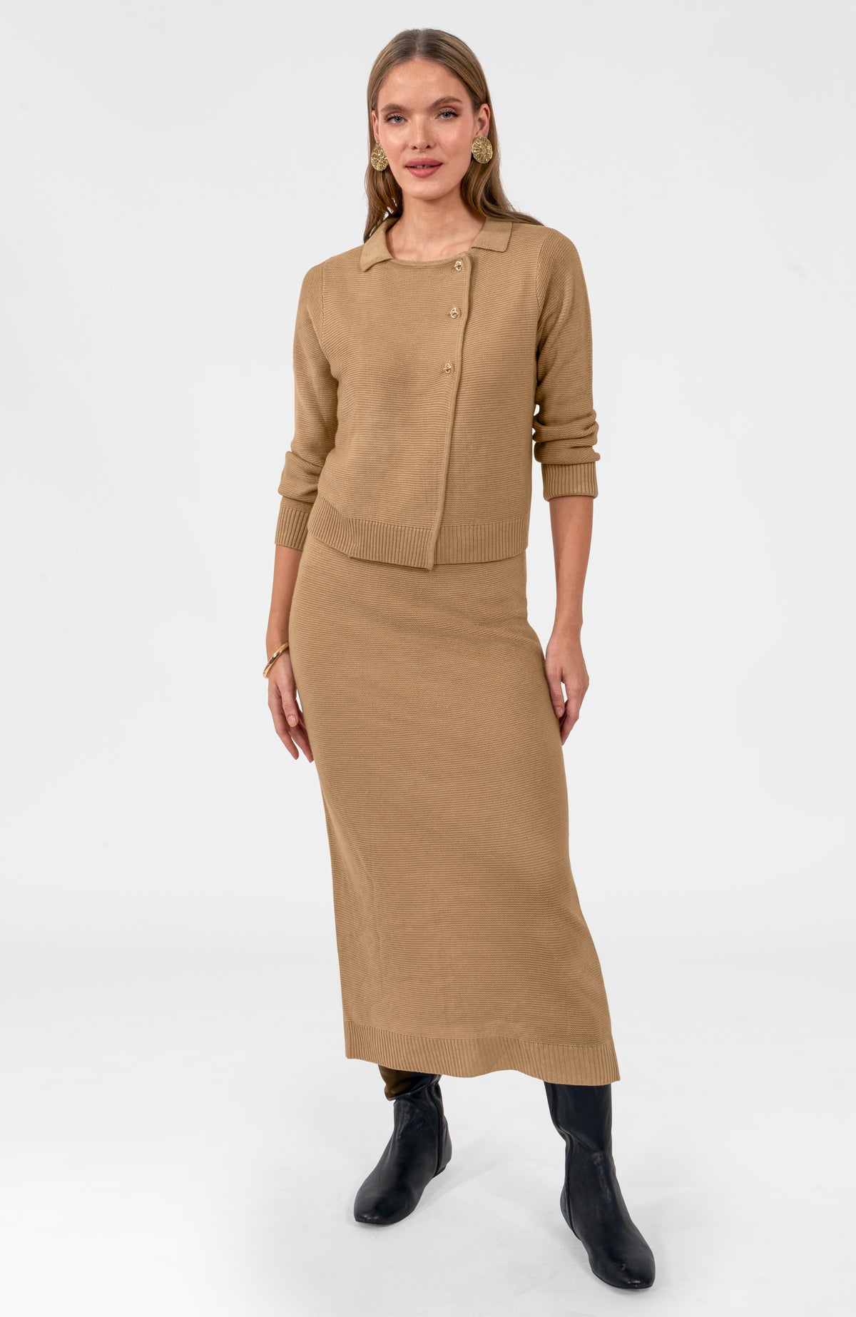 Lock It Up Maxi Skirt Khaki