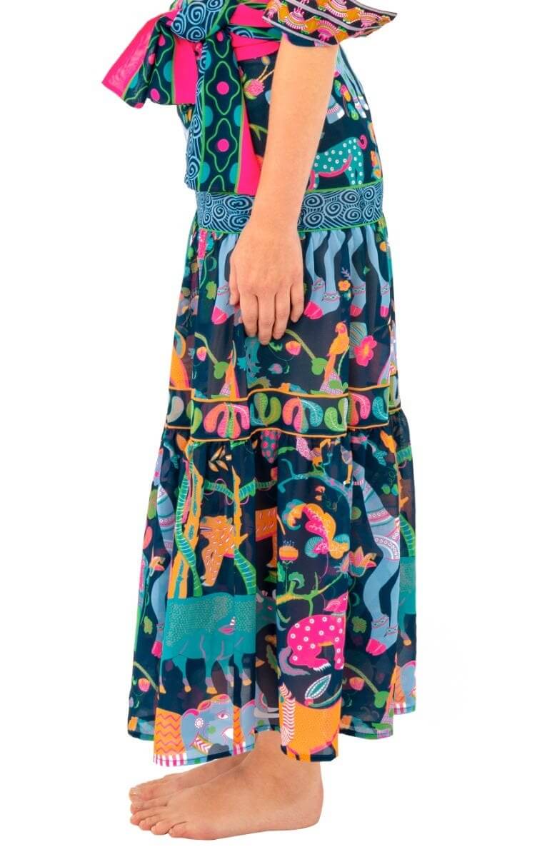 Ipanema Long Skirt - Animal Kingdom - Final Sale Navy Multi