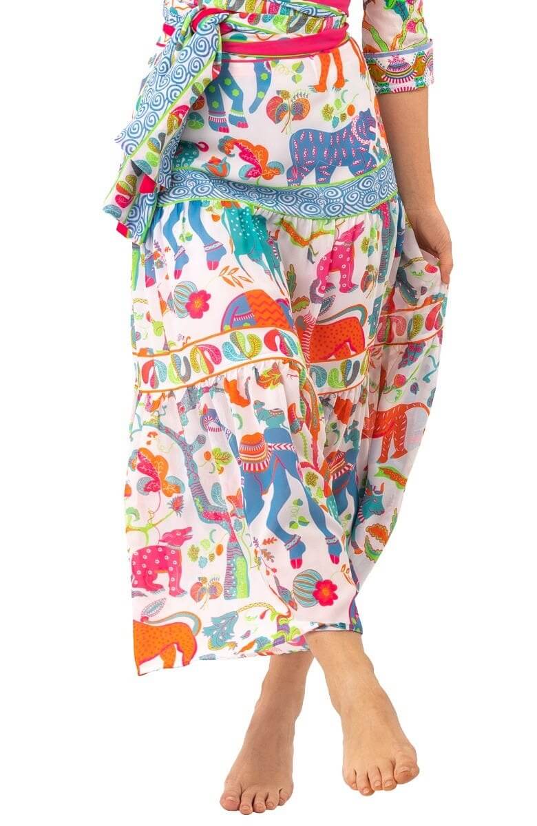 Ipanema Long Skirt - Animal Kingdom - Final Sale White Multi