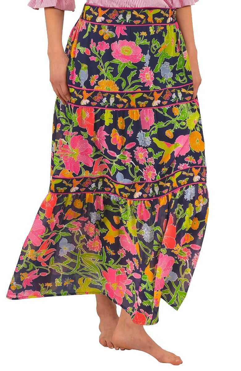 Impanema Long Skirt - Birds &amp; Bees Navy