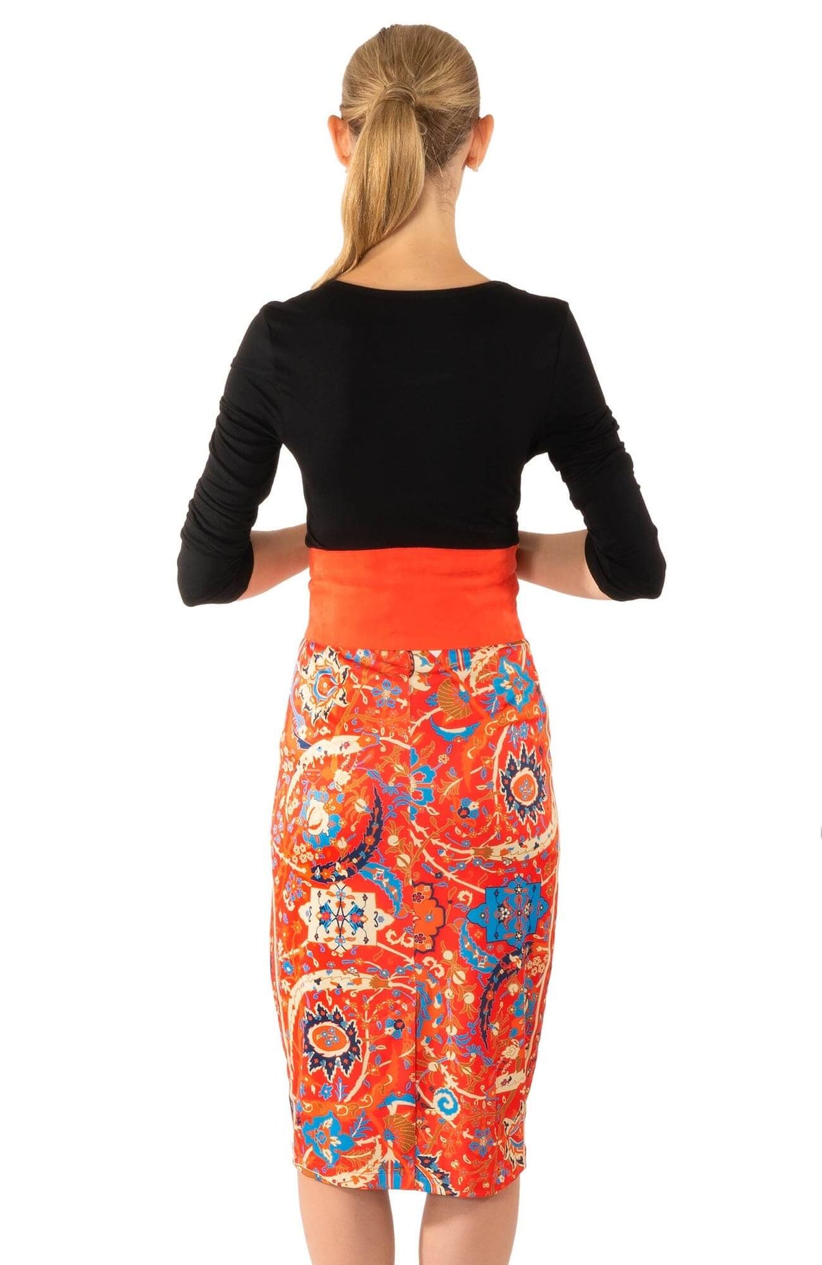 Jersey Pencil Skirt - Magic Carpet - Final Sale Red