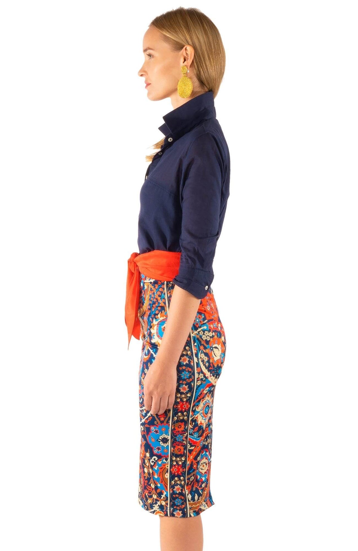 Jersey Pencil Skirt - Magic Carpet - Final Sale Navy