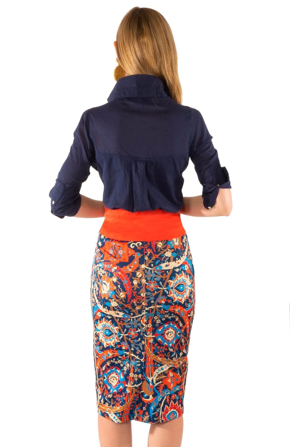 Jersey Pencil Skirt - Magic Carpet - Final Sale Navy