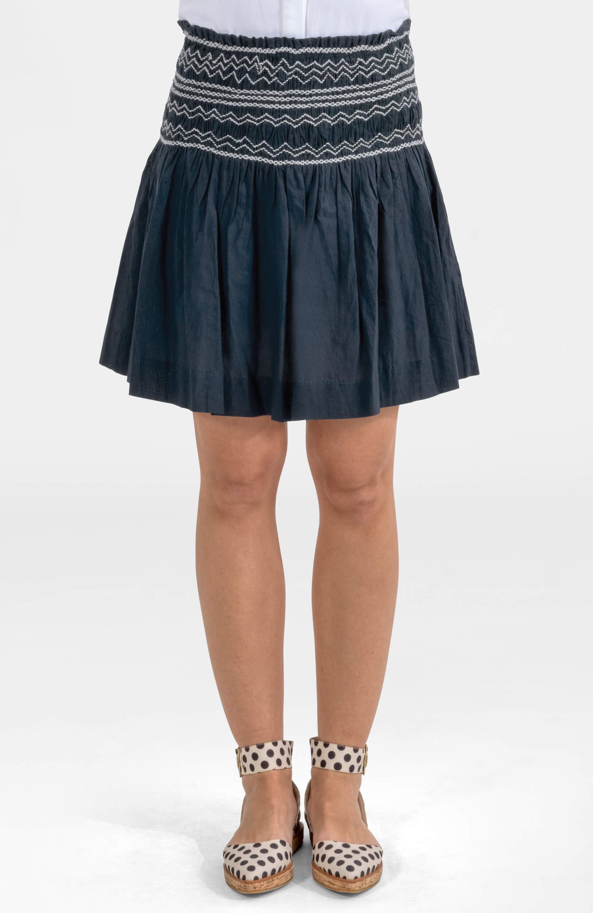 Smocked Mini Skirt - Solid