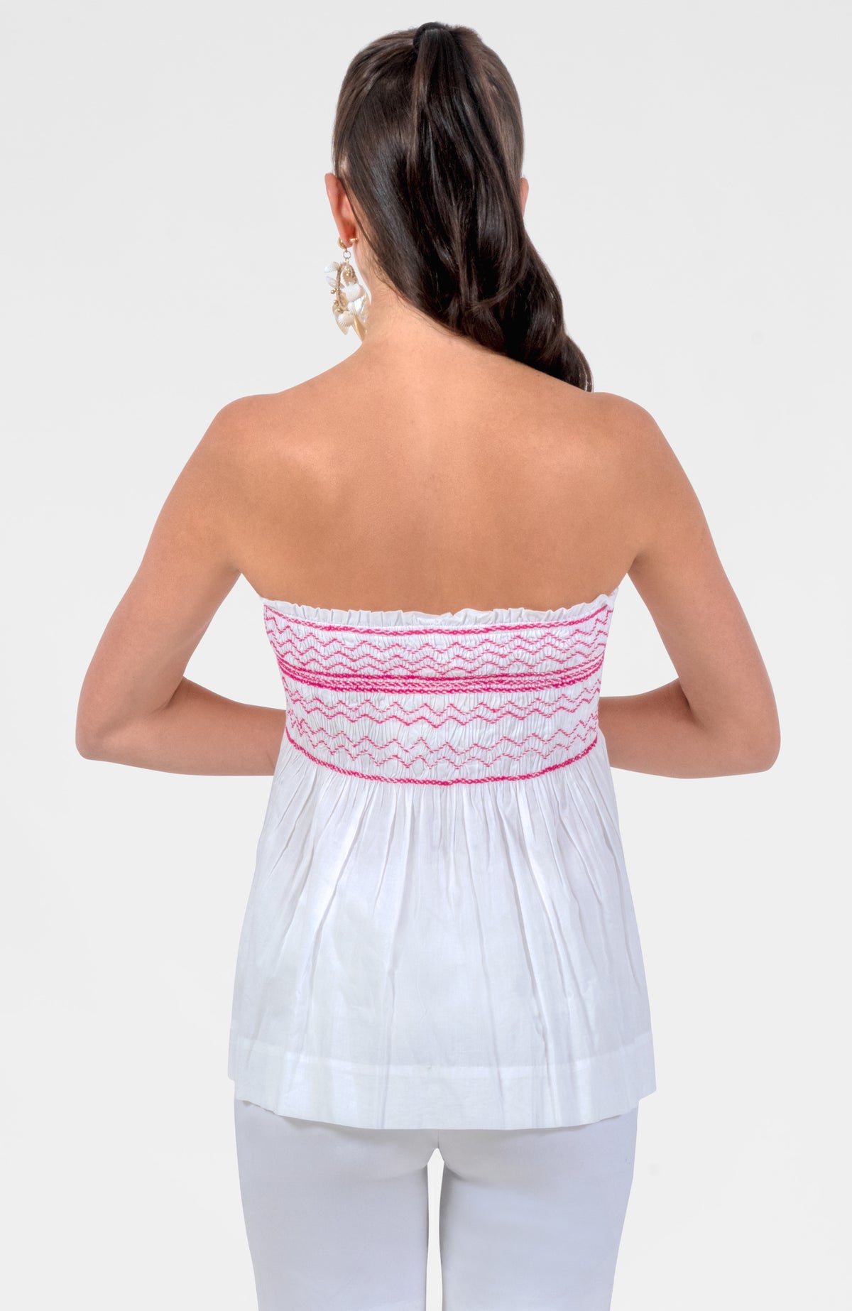 Smocked Mini Skirt/Top - Solid White
