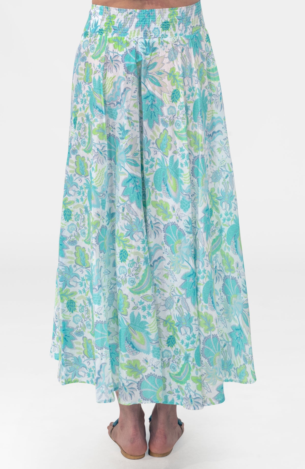 Sexy Summer Skirt - Blooming Party Ocean Turq